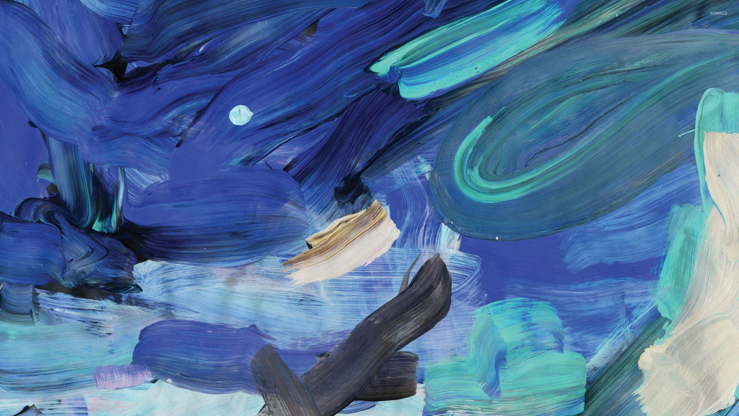 Blue Paint Wallpaper Hd - HD Wallpaper 