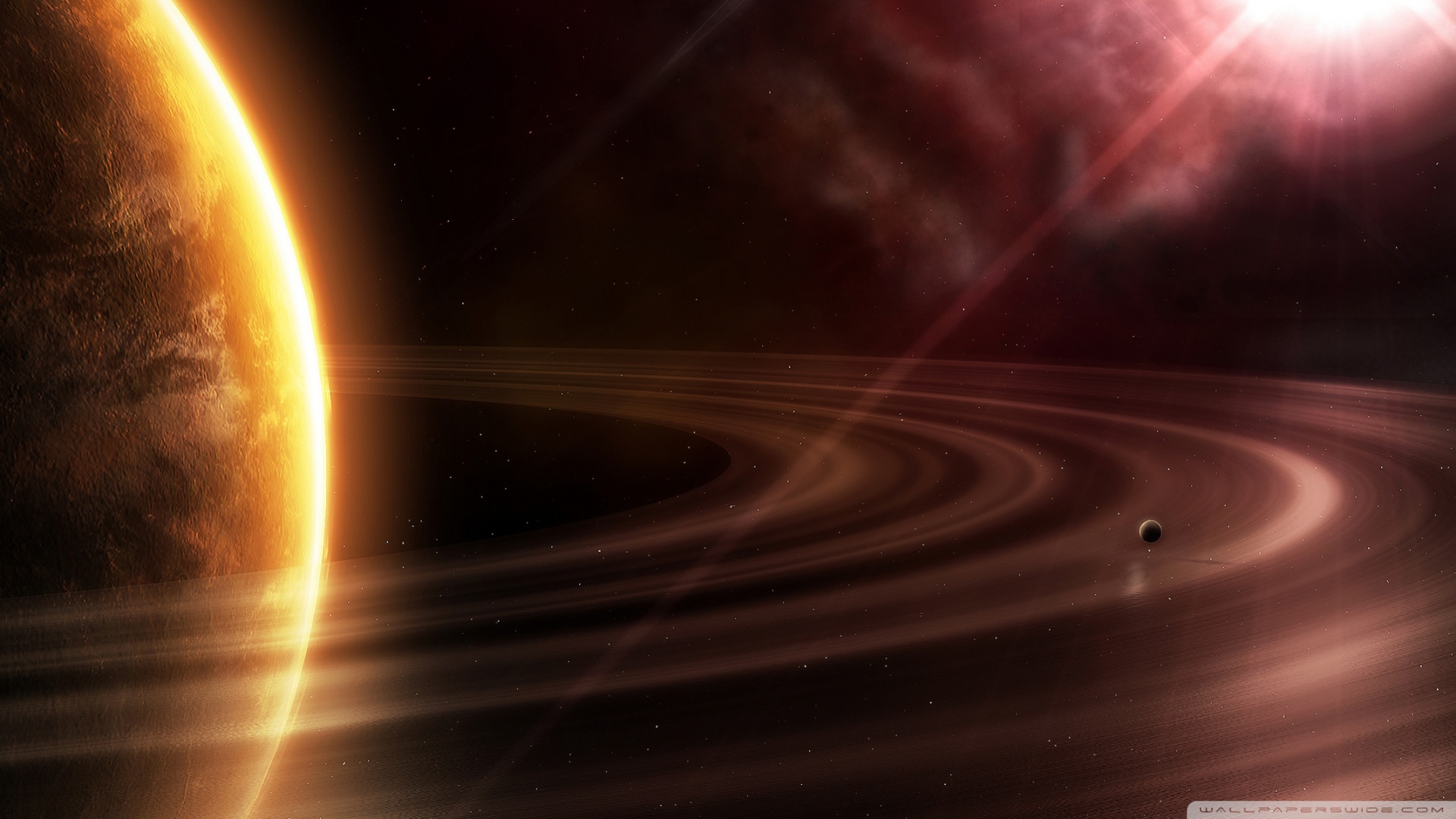 Dual Screen Wallpapers Group - Saturn Planet - HD Wallpaper 