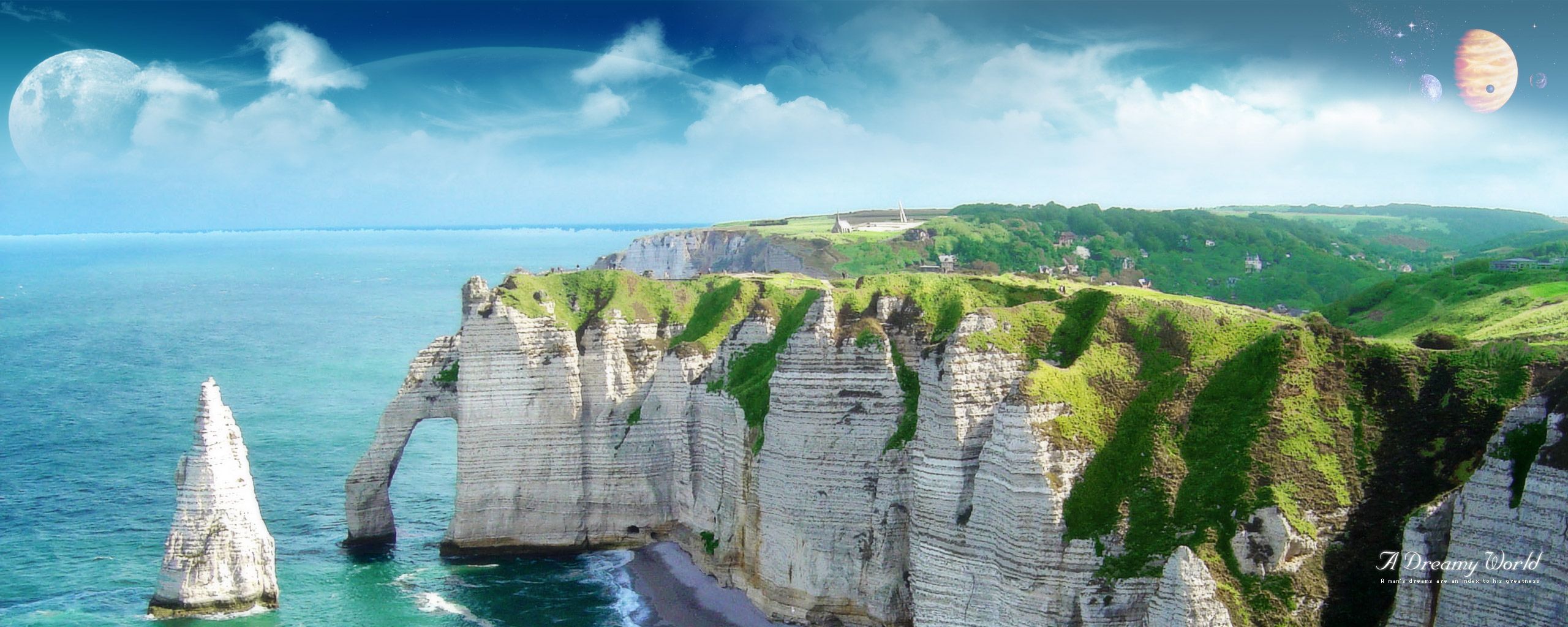 Dreamy Digital Landscape Wallpapers - Aval Cliff - HD Wallpaper 