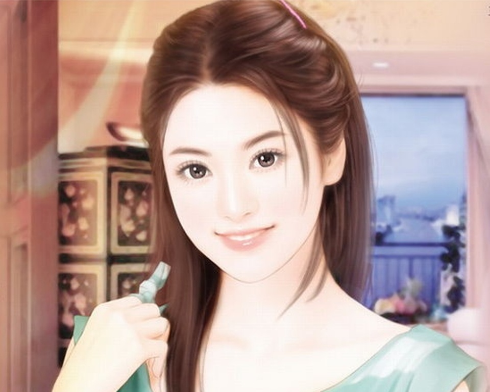 Wallpaper Awesome Chinese Girl Paintings - Chinese Cute Girl Hd - HD Wallpaper 