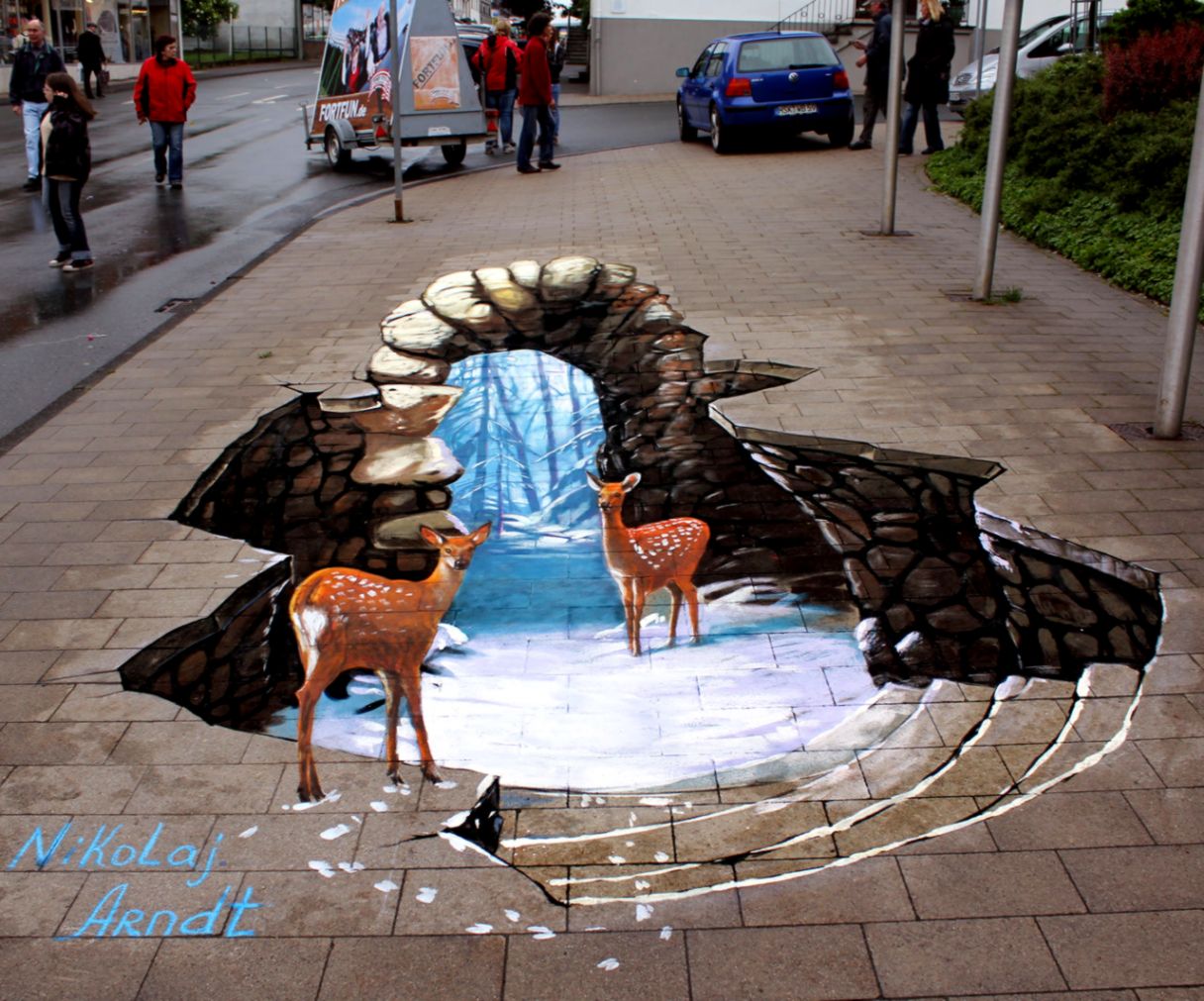 3d Painting Wallpapers Group - 3d Street Wall Art - HD Wallpaper 