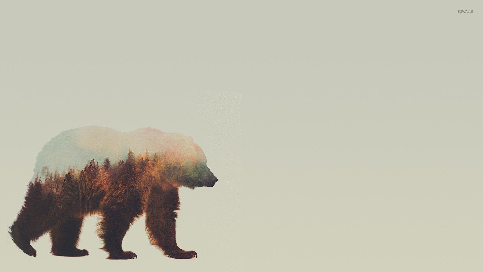 Bear Art Wallpapers Hd Iphone - Desktop Background Double Exposure - HD Wallpaper 