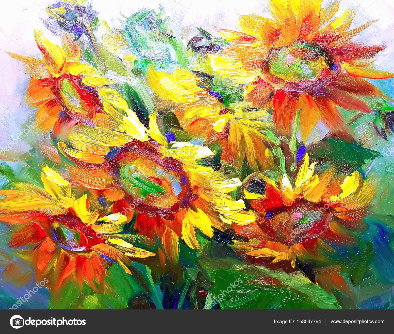 Paintings Of Flowers - HD Wallpaper 