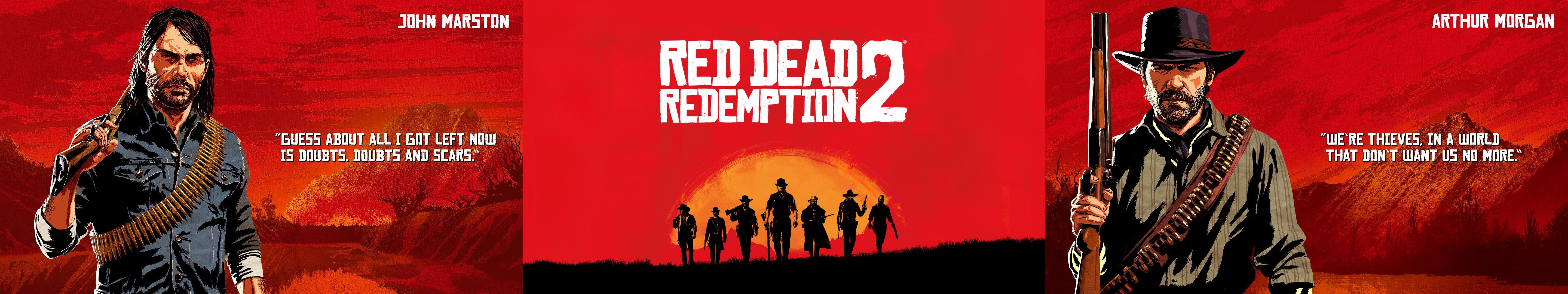 Red Dead Redemption 2 Wallpaper Dual Monitor - HD Wallpaper 