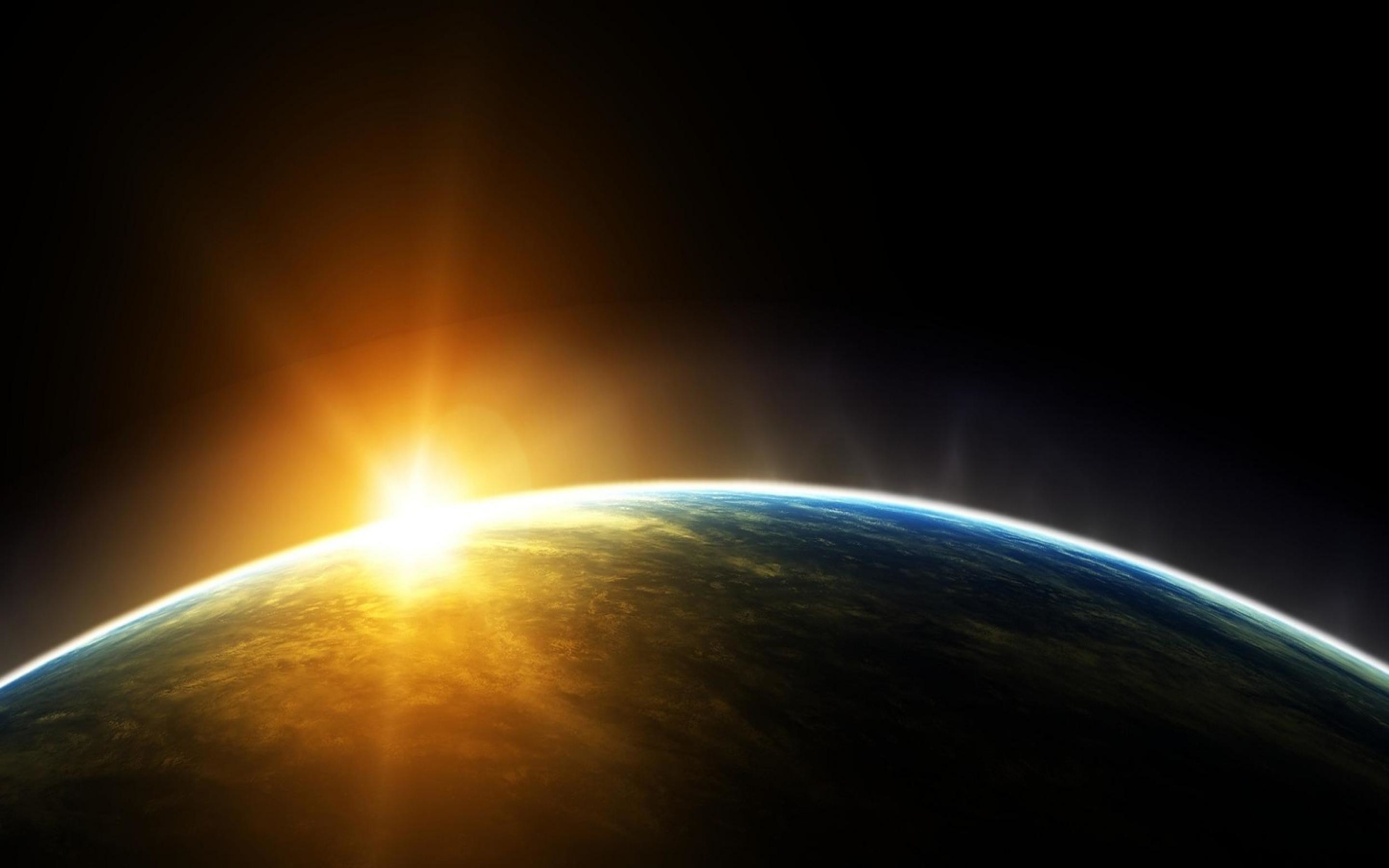 2880x1800, Dual Screen Hd Wallpapers Dual Monitor Wallpapers - Sun Rising Over Earth - HD Wallpaper 