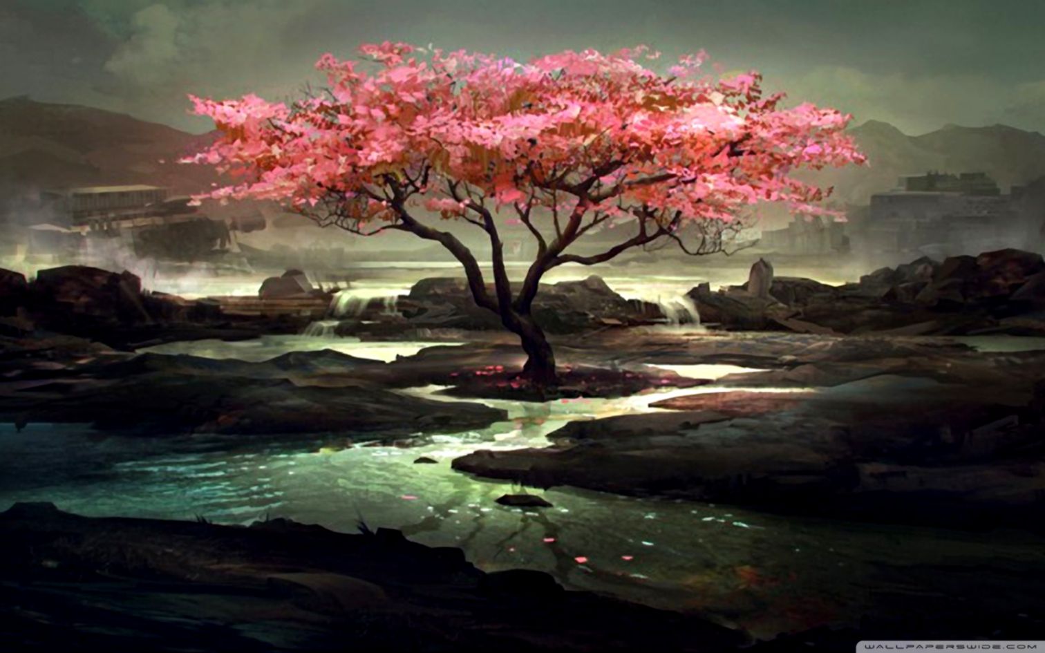 Blossom Tree Painting ❤ 4k Hd Desktop Wallpaper For - Pinturas De Arbol De Cerezo - HD Wallpaper 