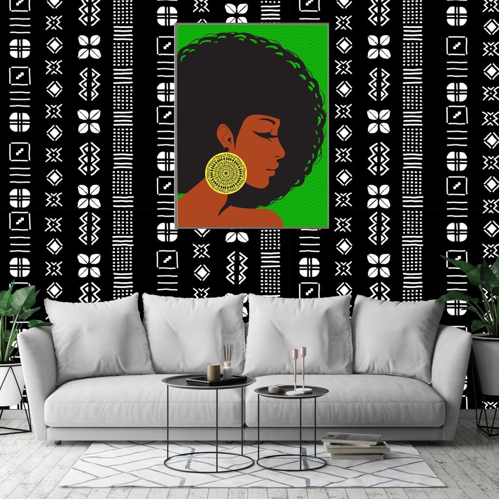 Paint Roller Printed Walls Beautiful Midnight Noir - Hamptons Style Wall Art - HD Wallpaper 