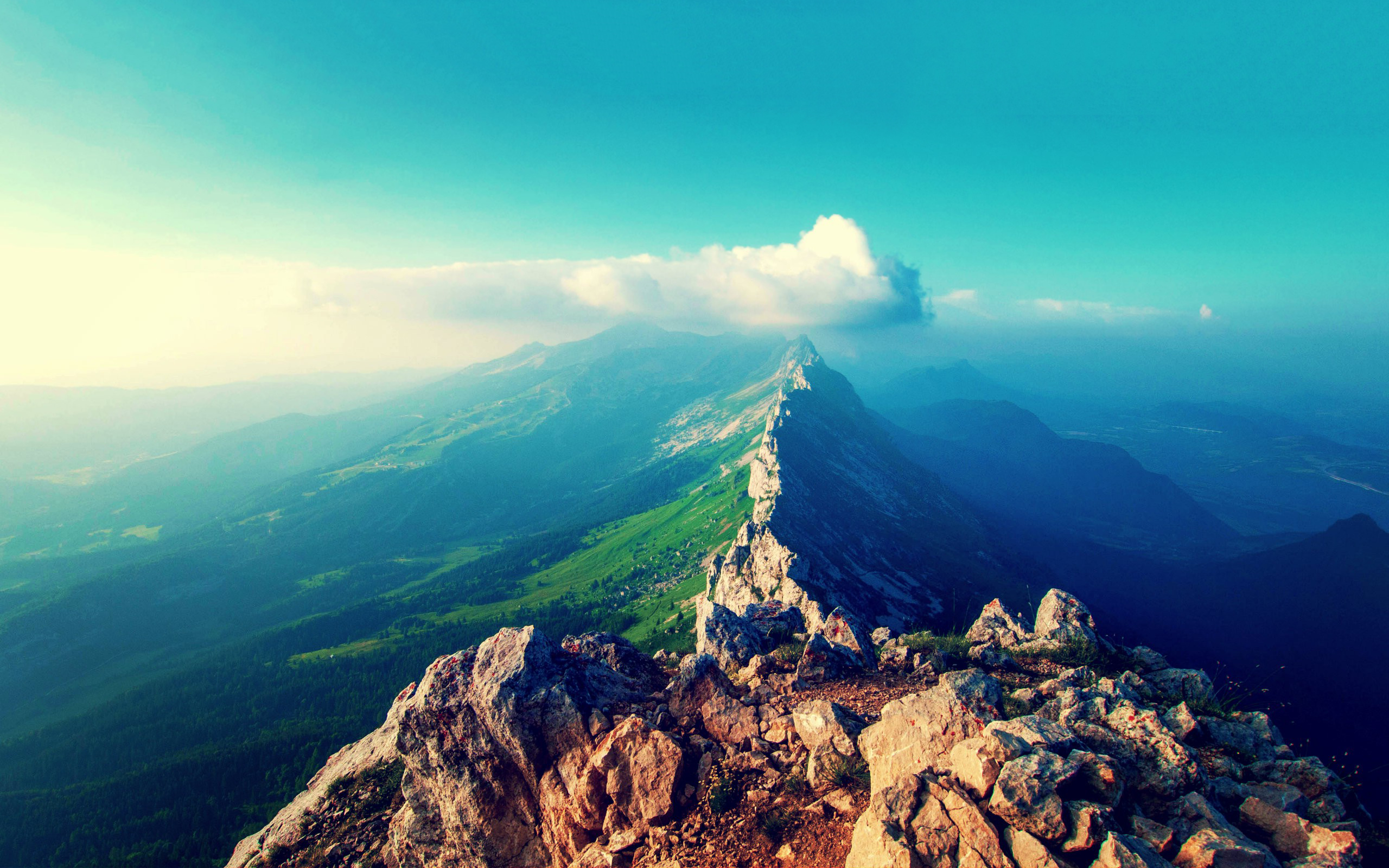 Panorama Mountains Peaks - HD Wallpaper 