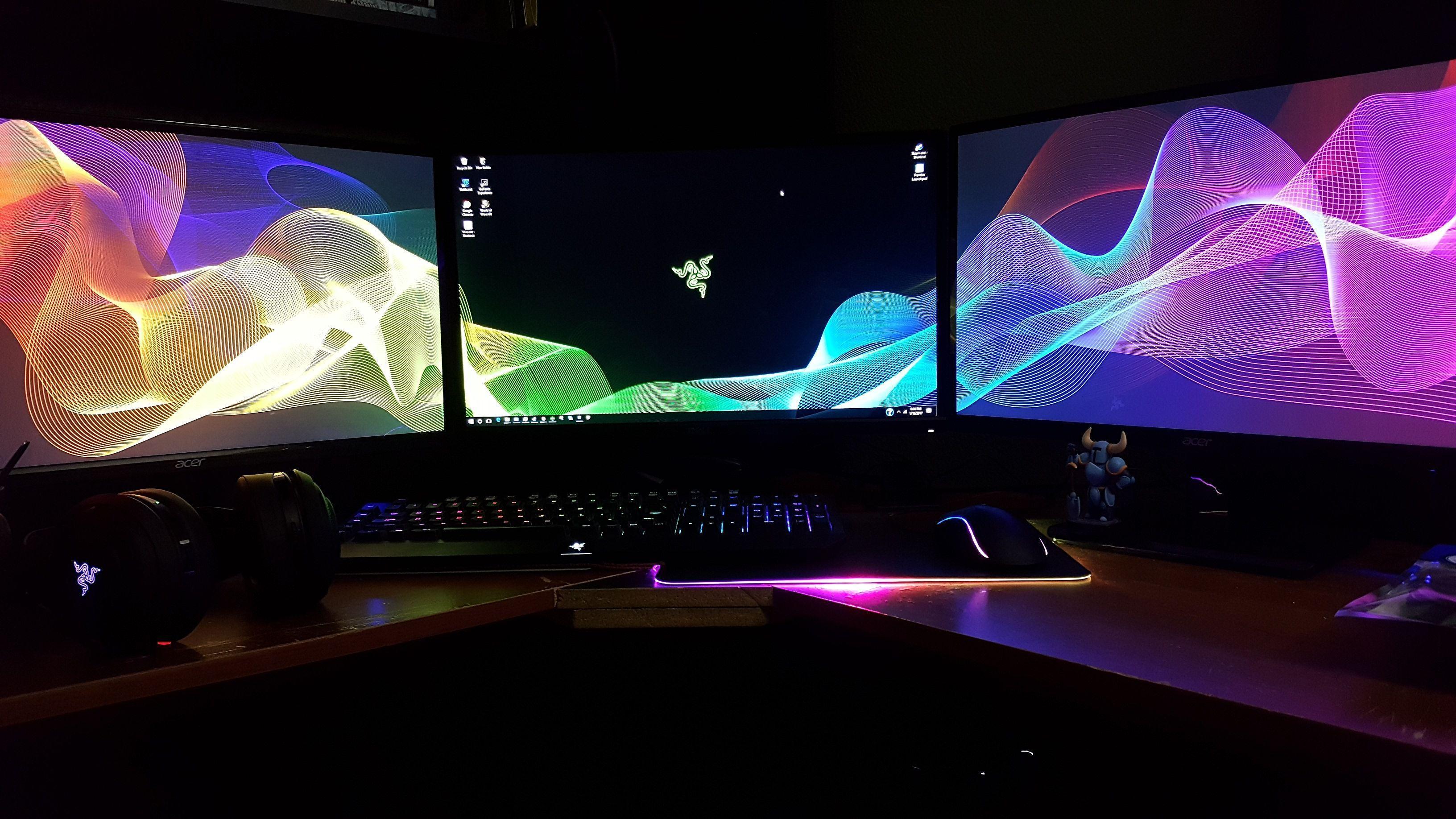 2 Monitor Razer Background - HD Wallpaper 