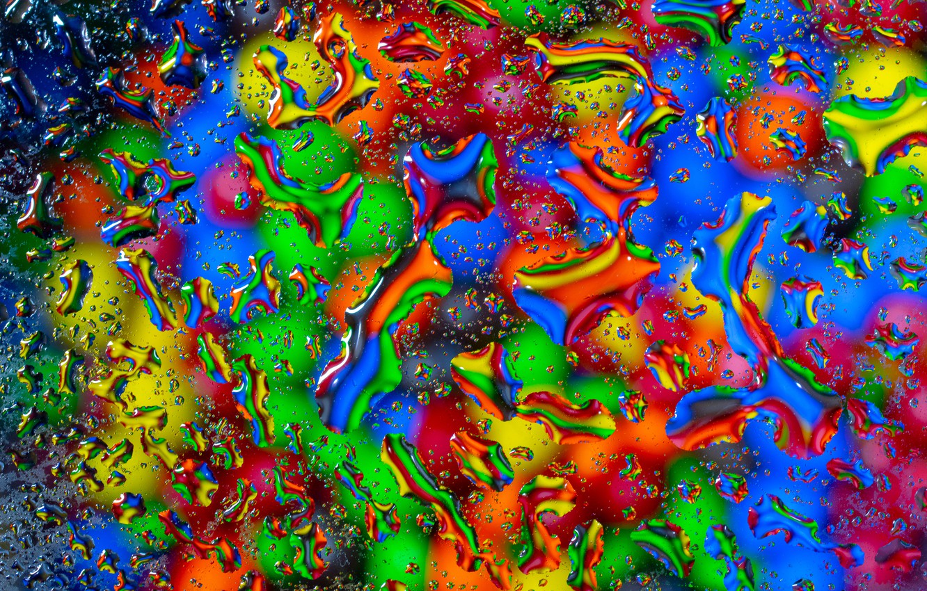Photo Wallpaper Water, Drops, Paint - Fond Écrans Eau Colorés - HD Wallpaper 
