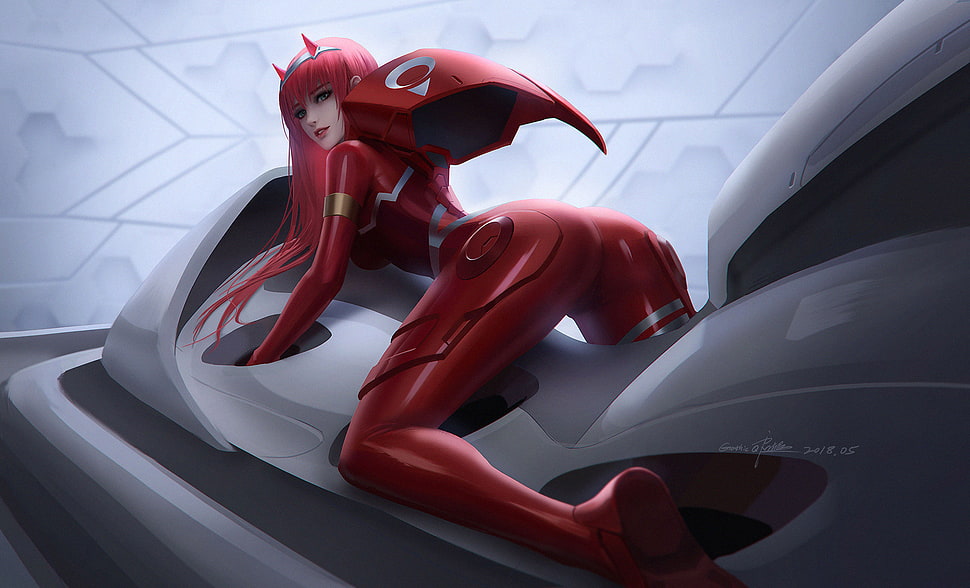 Red Anime Character Wallpaper, Zero Two , Darling In - Zero Two Wallpaper 4k  - 970x588 Wallpaper 