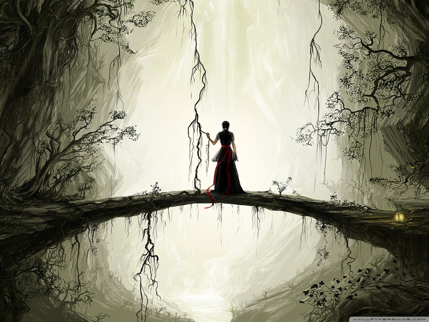 Girl Alone In Forest - HD Wallpaper 