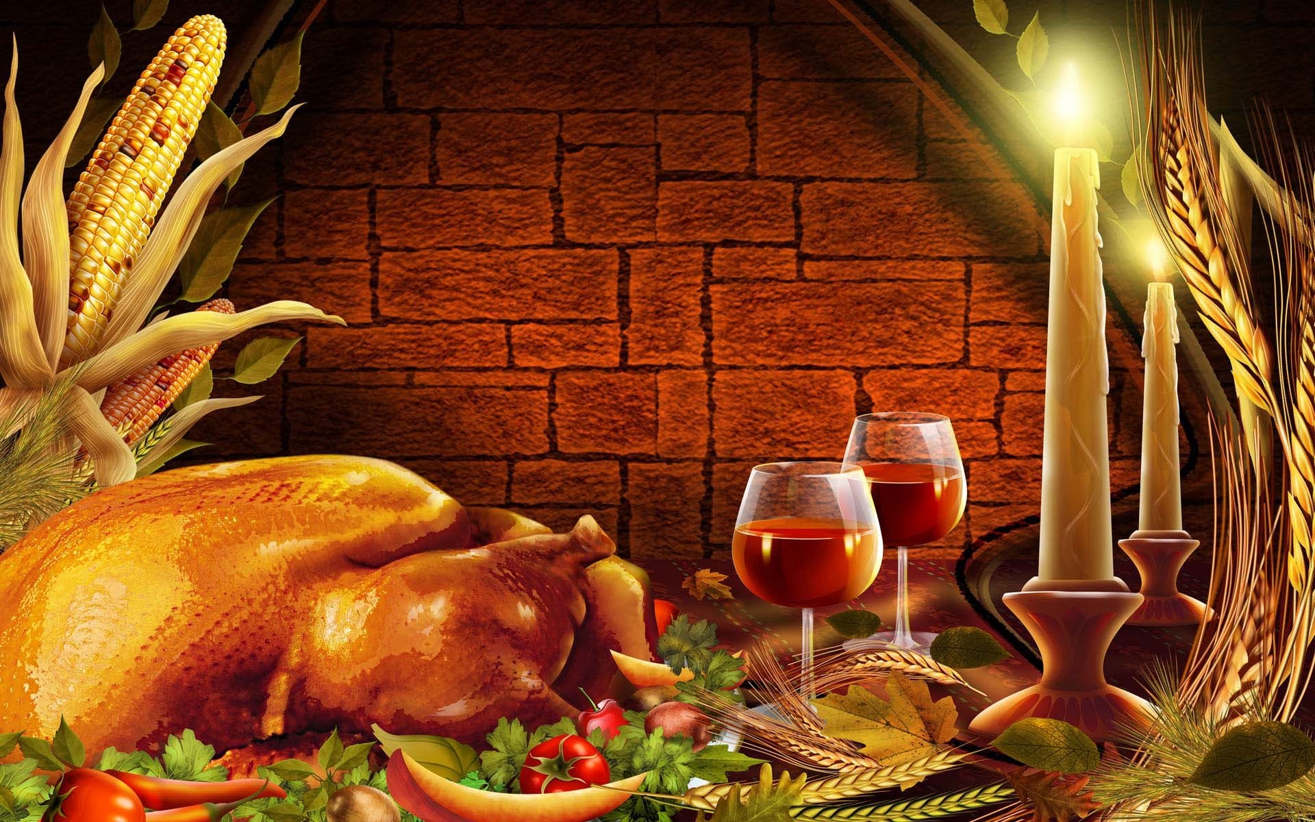 Thanksgiving Dinner Wallpaper - Happy Thanksgiving Day - HD Wallpaper 