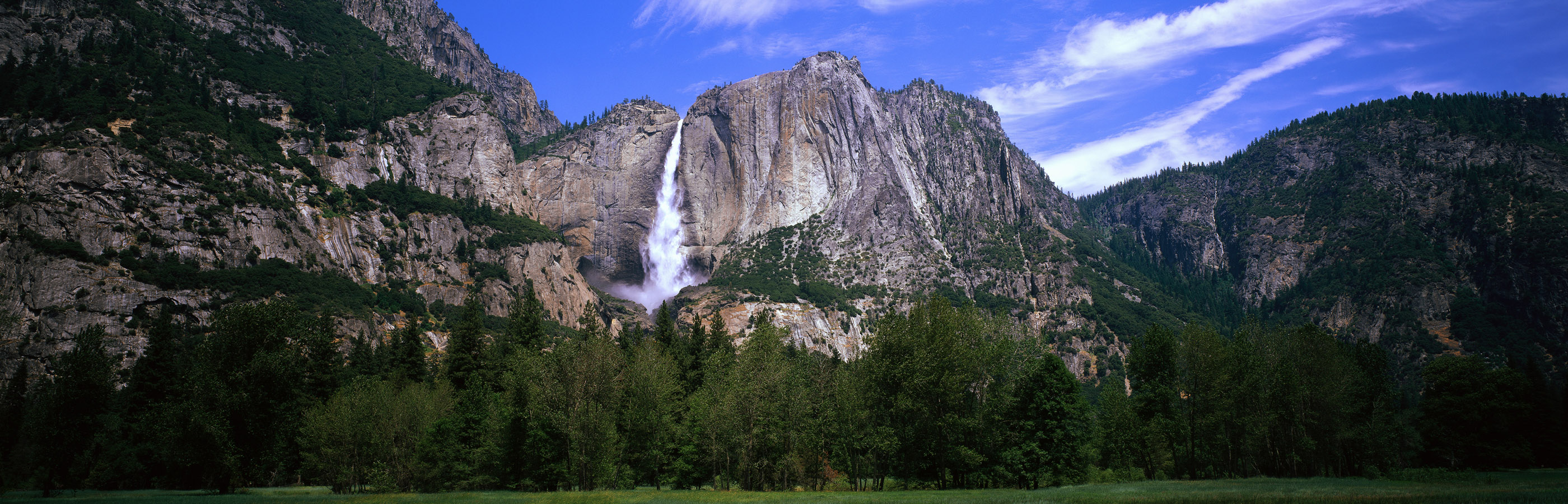 High Resolution Panoramic Wallpaper - Yosemite National Park, Yosemite Falls - HD Wallpaper 