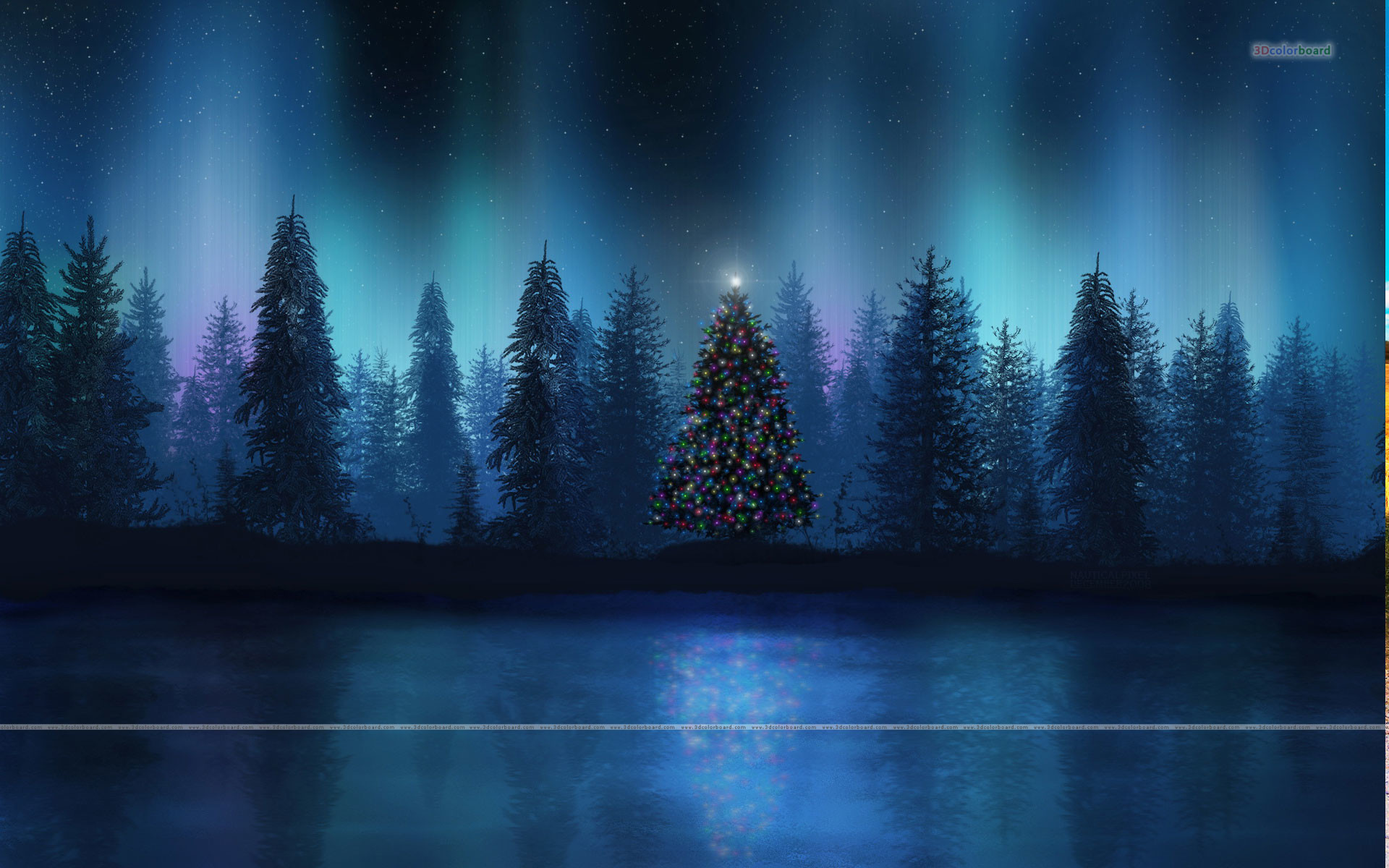 1920x1200, Select Those Panoramic Wallpapers, Panoramic - Christmas Aurora Borealis - HD Wallpaper 