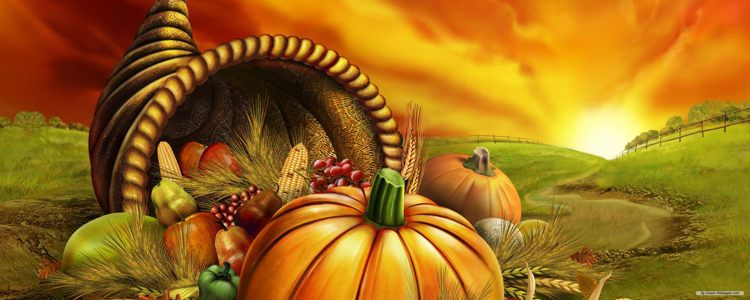 Free Holiday Wallpaper - Thanksgiving Wallpaper Dual Screen - HD Wallpaper 