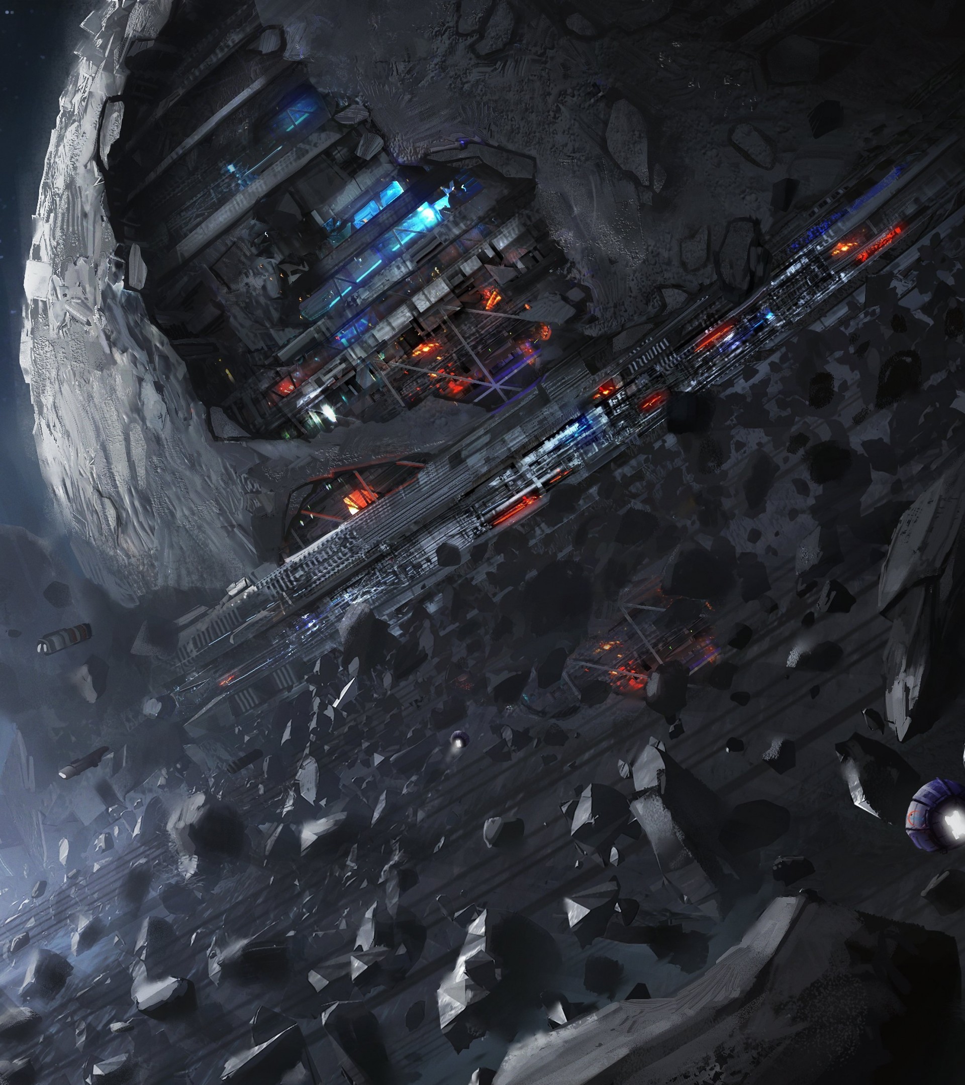 Sci-fi, Planet, Different - Planet Space Station Artwork - HD Wallpaper 