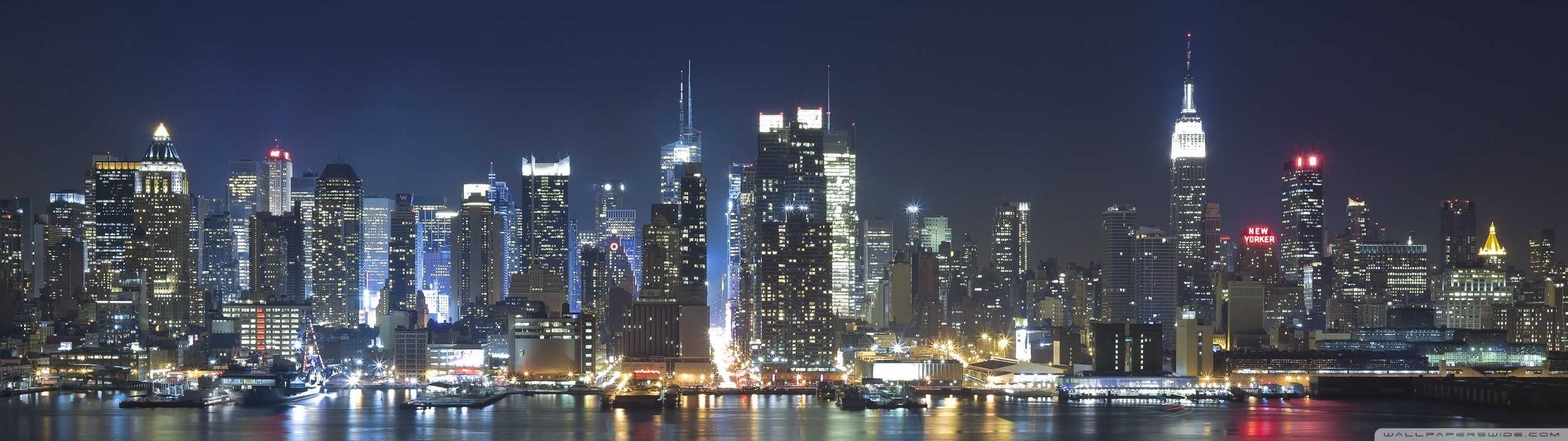 Chicago Skyline Night Hd - HD Wallpaper 