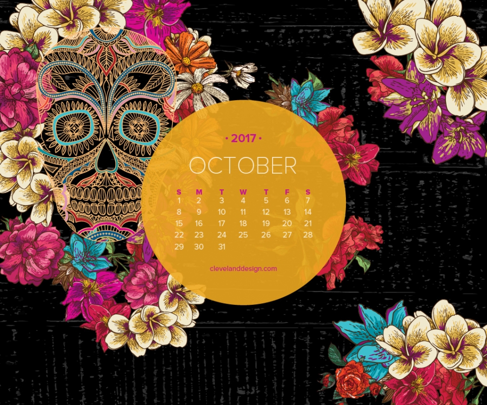 October 2017 Calendar - October 2019 Calendar Desktop Wallpaper Dia De Muertos - HD Wallpaper 