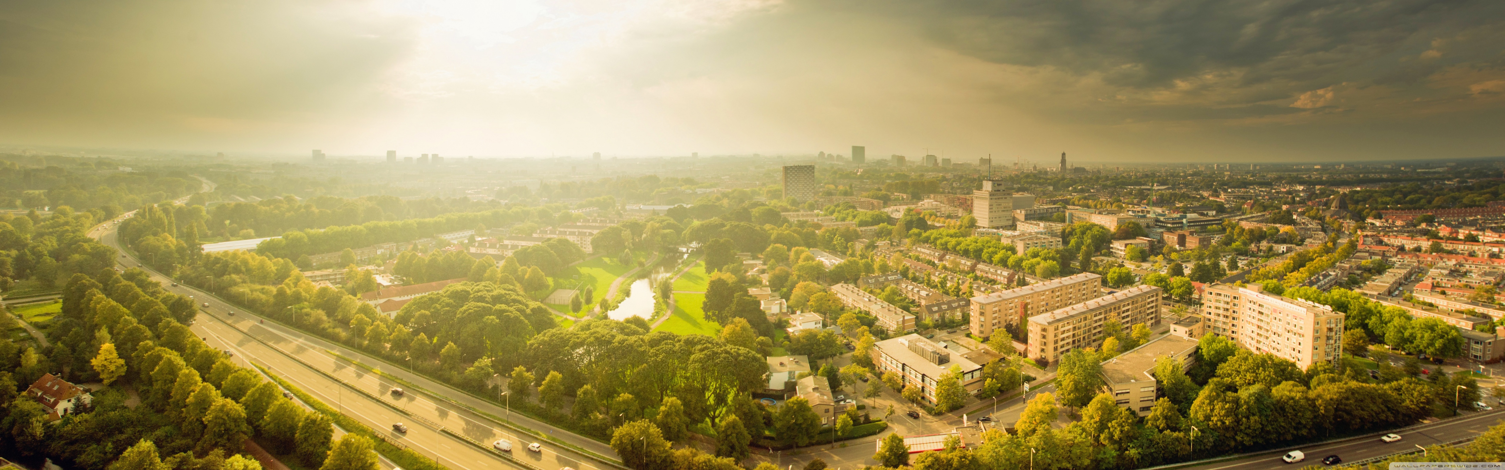 Panorama Wallpaper Green Hd - HD Wallpaper 