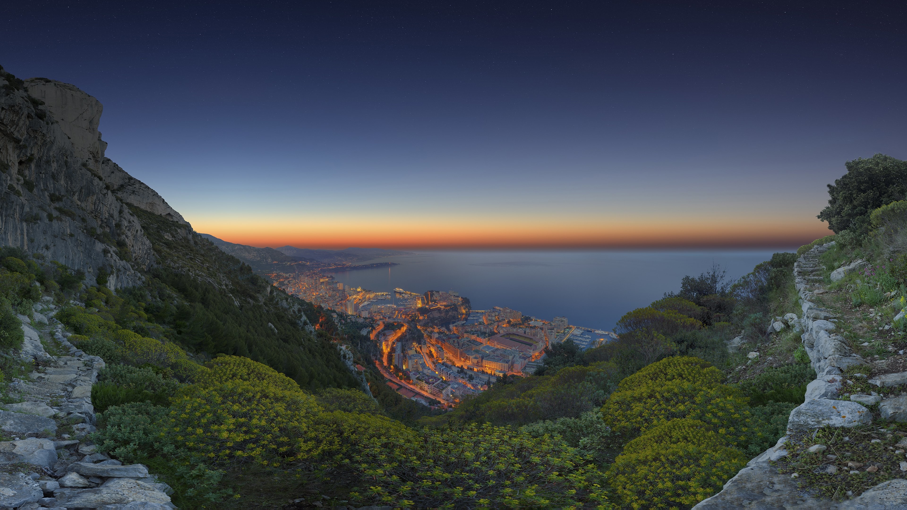 Hot Sunrise In This Panoramic Picture From Monaco Featured - Panorama Wallpapers 4k - HD Wallpaper 