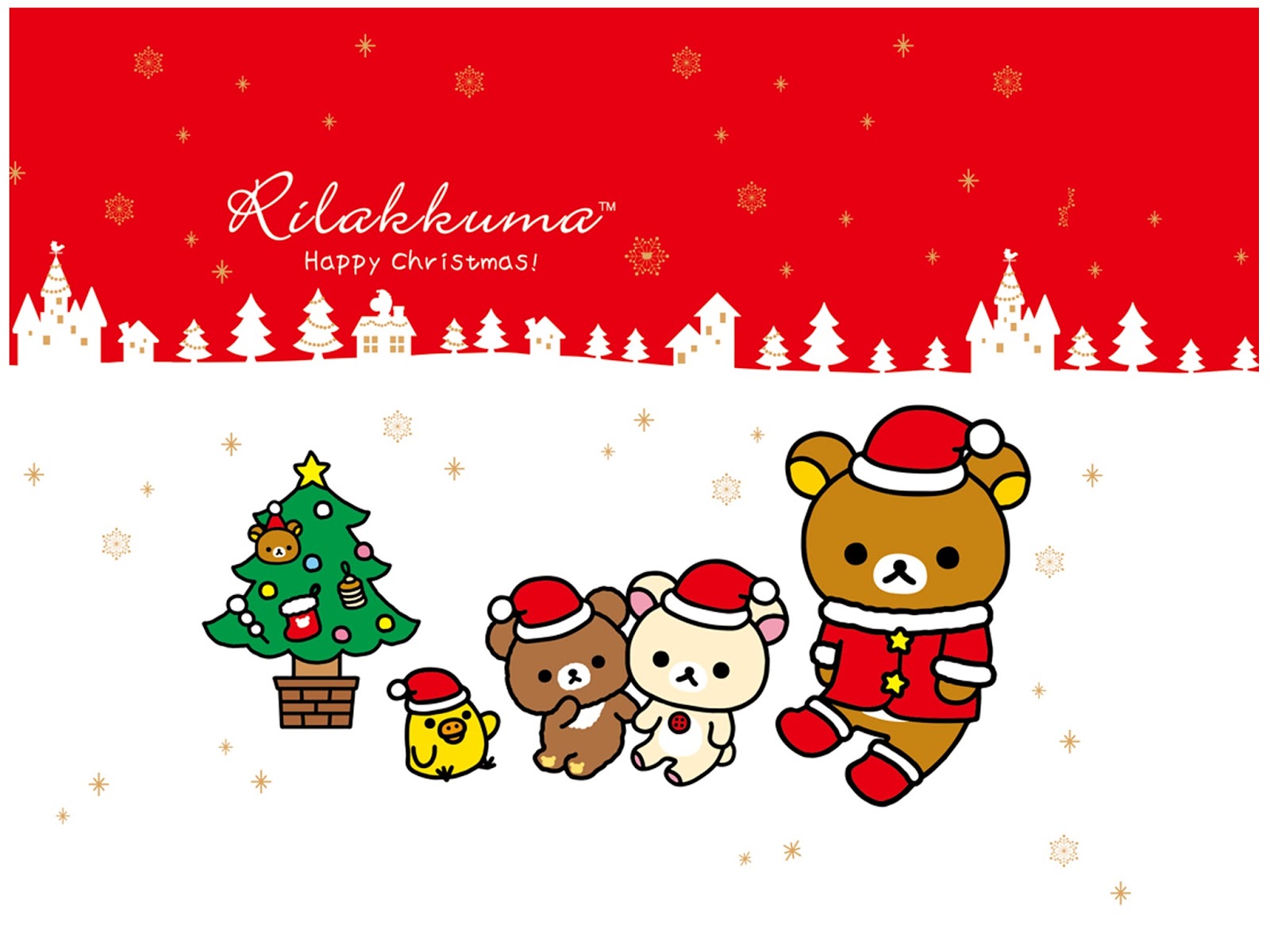 Kawaii Christmas Wallpaper - Christmas Rilakkuma - HD Wallpaper 