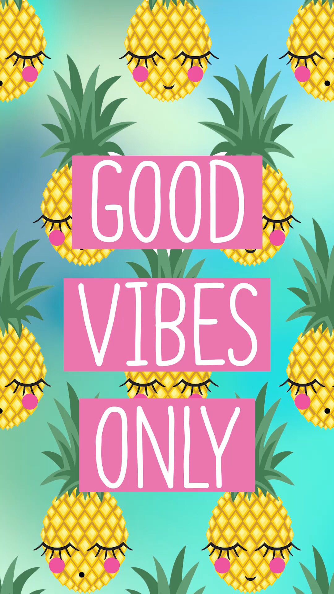 Good Vibes Only Pineapple - HD Wallpaper 