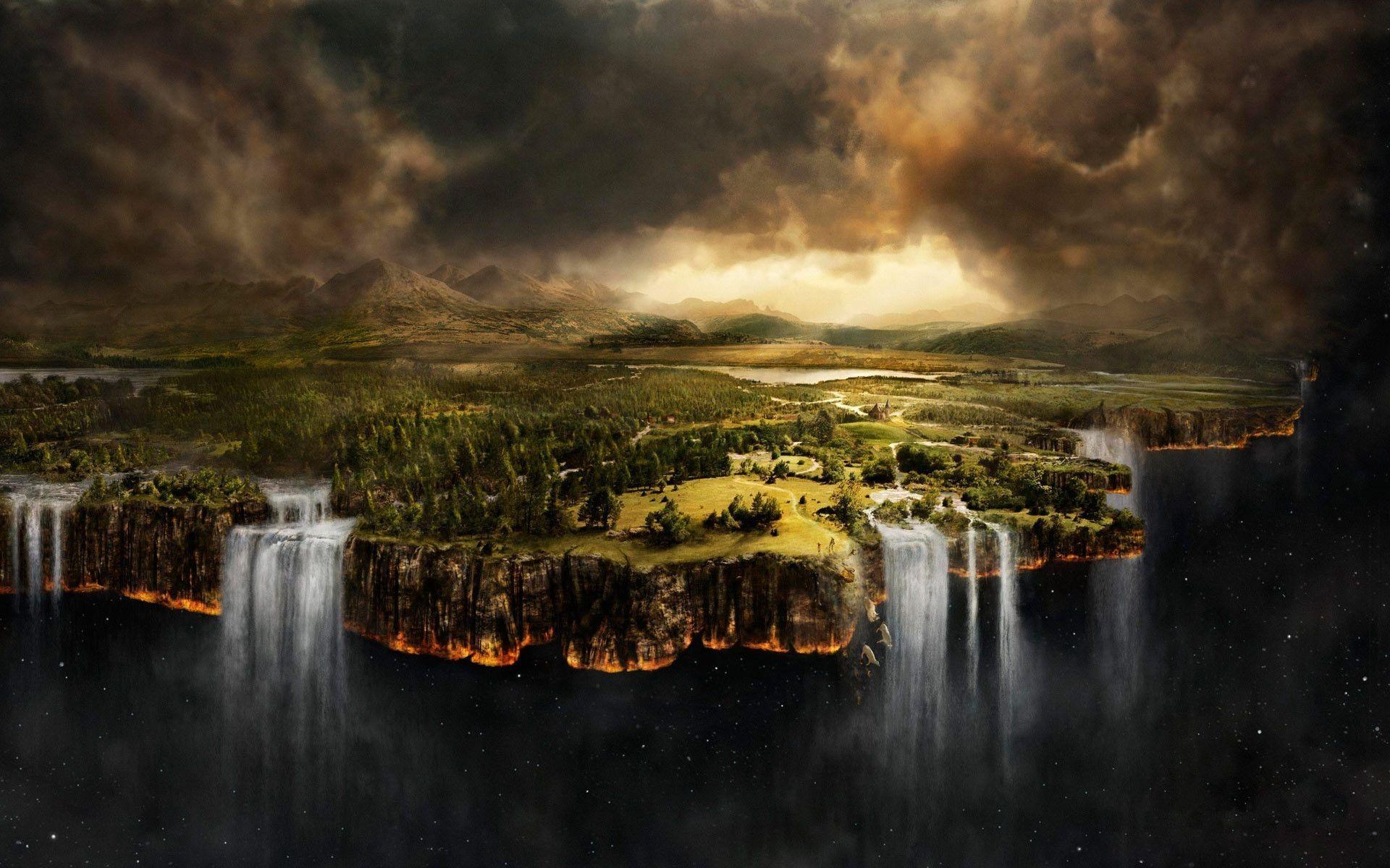 #kr4ym6w Virtual Desktop Backgrounds Px - Fantasy Edge Of The World - HD Wallpaper 