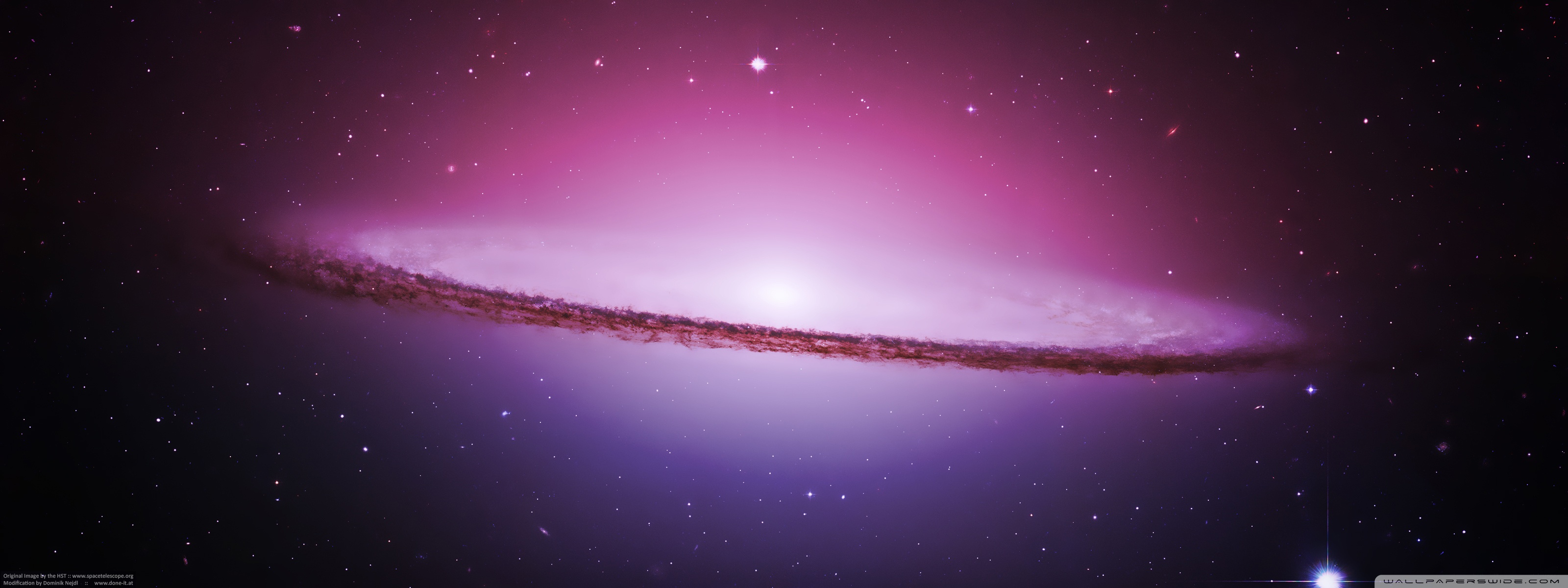 Galaxy Dual Hd Desktop Wallpaper - Sombrero Galaxy - HD Wallpaper 