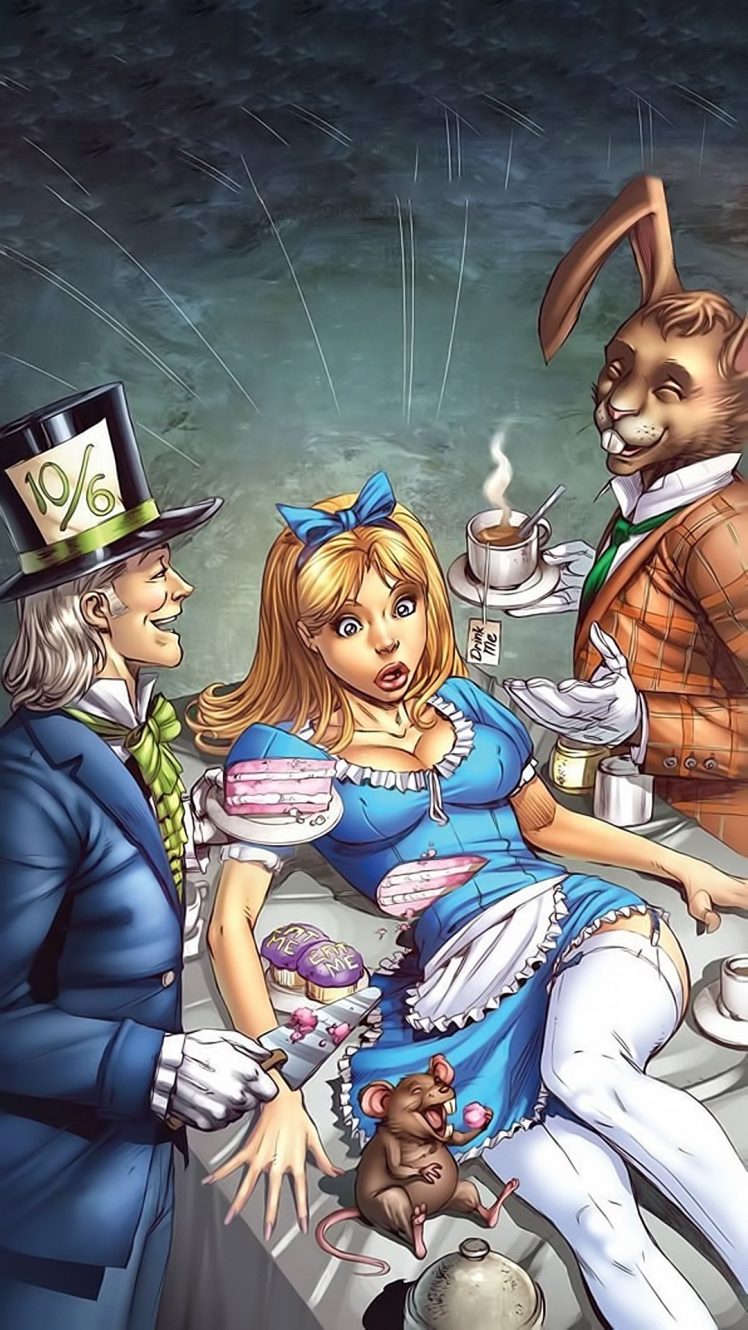 Mad Hatter Tea Party Art - HD Wallpaper 