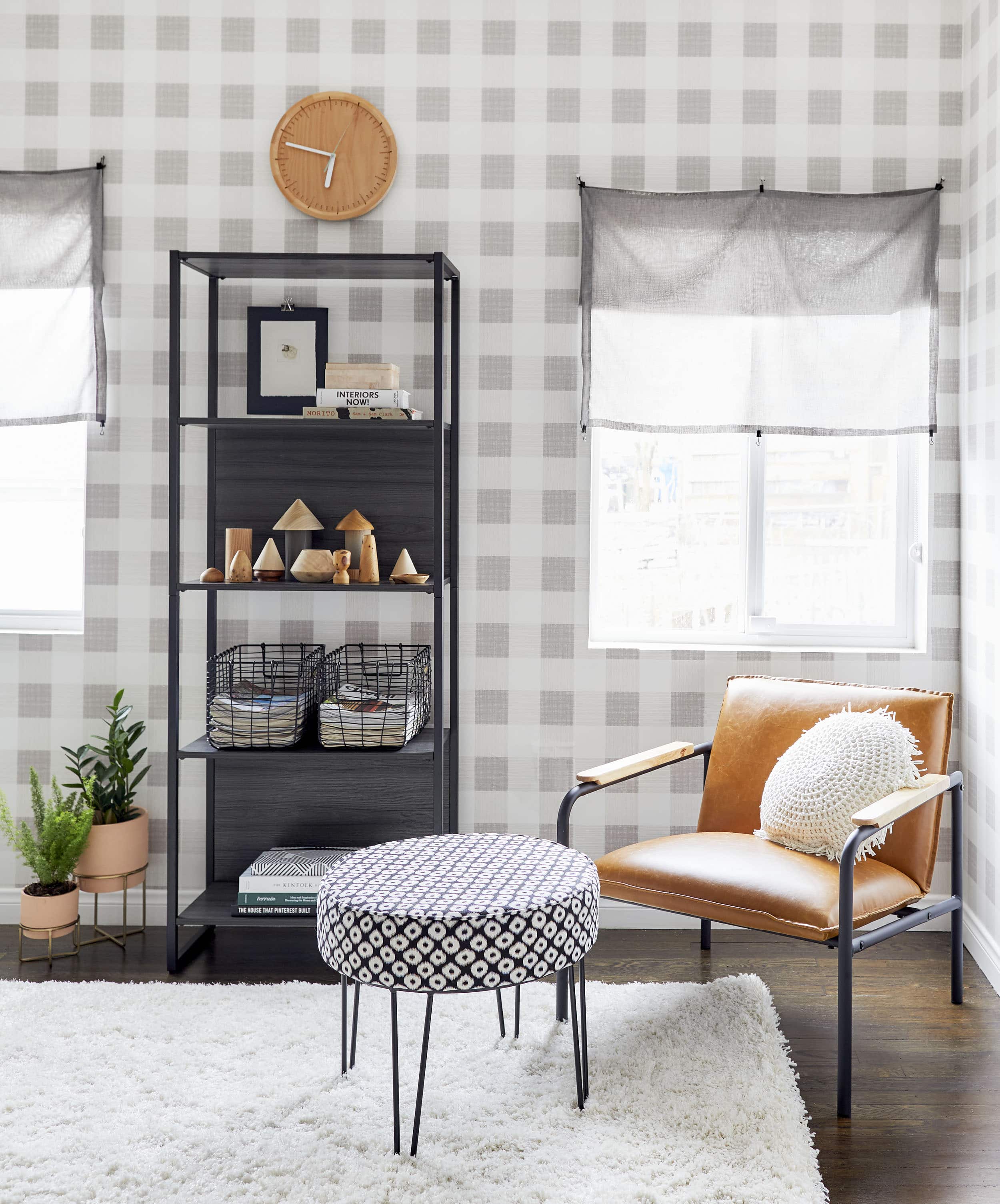 Tempaper Grey Gingham Wallpaper Bedroom 2500x3009 Wallpaper teahub.io