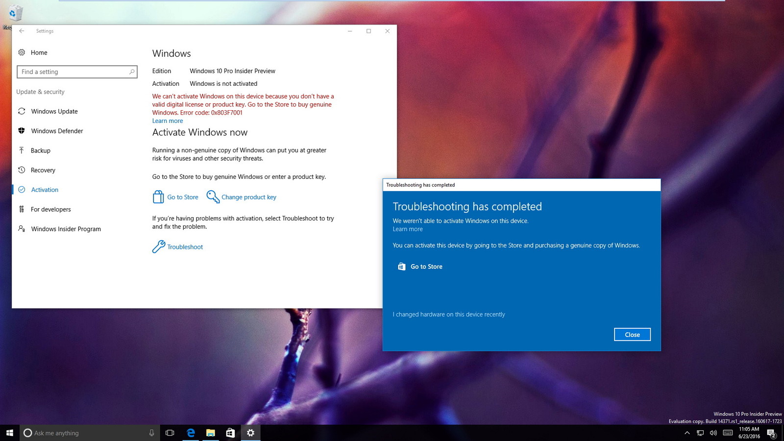 Windows 10 Activation Message - 1600x900 Wallpaper 