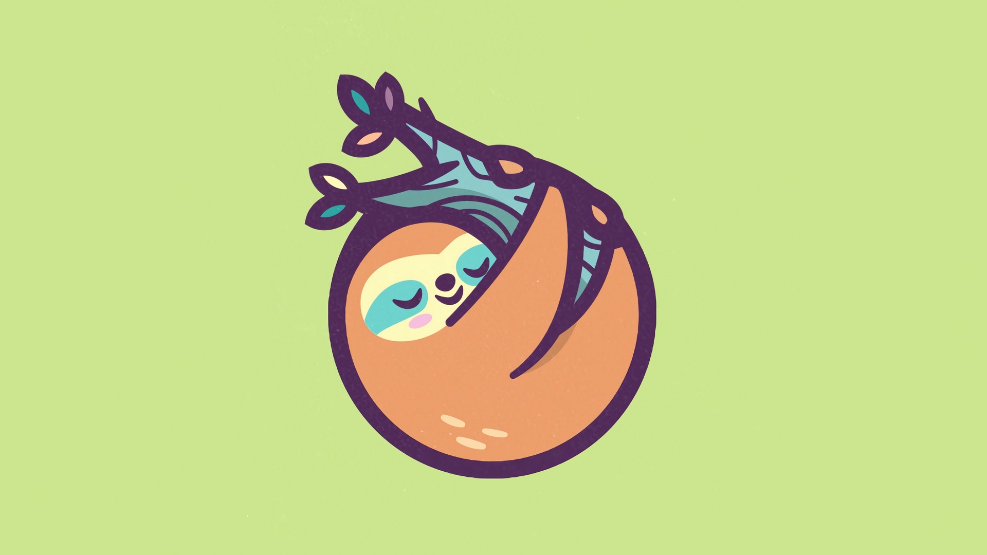 Wallpaper Sloth, Branch, Animal, Cute, Art, Vector - Sloth Icon - HD Wallpaper 