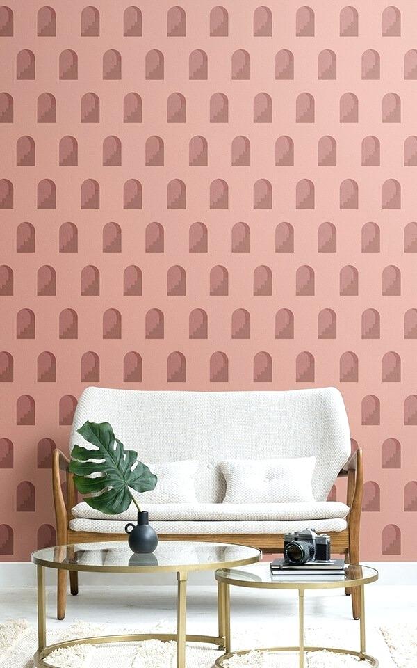 Interior Design Wall Paper Terracotta Archway Pattern - Room Drawing On Wall Ideas - HD Wallpaper 