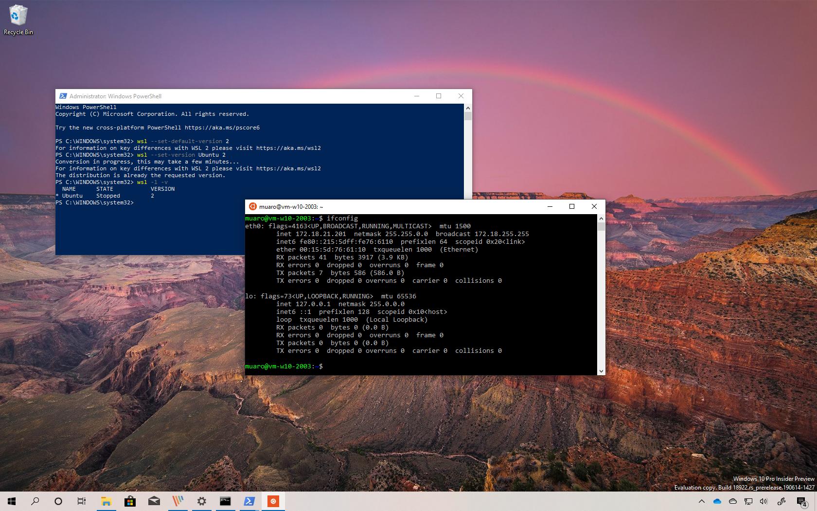 Windows Subsystem For Linux 2 On Windows 10 20h1 - Windows Subsystem For Linux - HD Wallpaper 