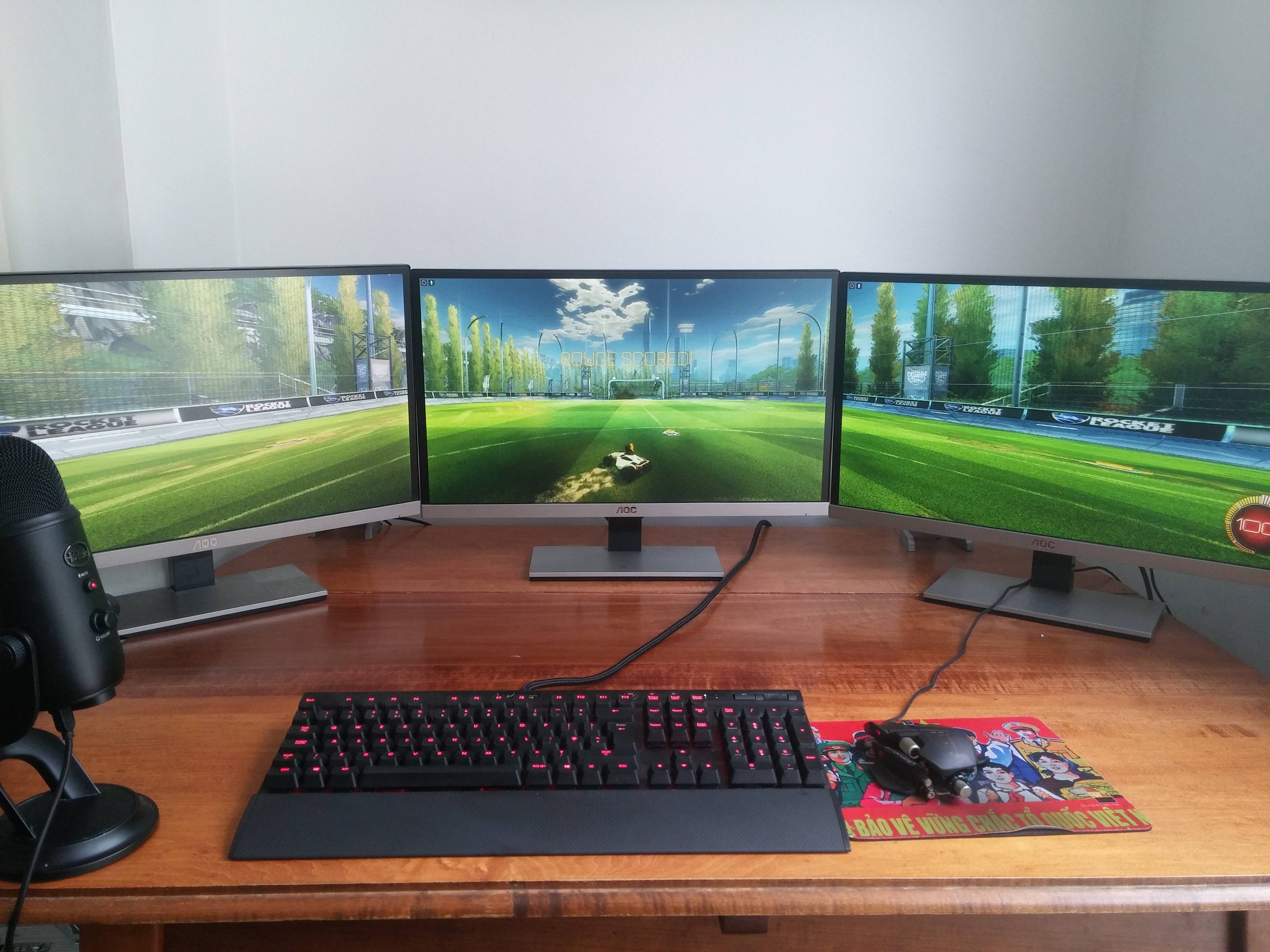 Aoc 3 Monitor Setup - HD Wallpaper 