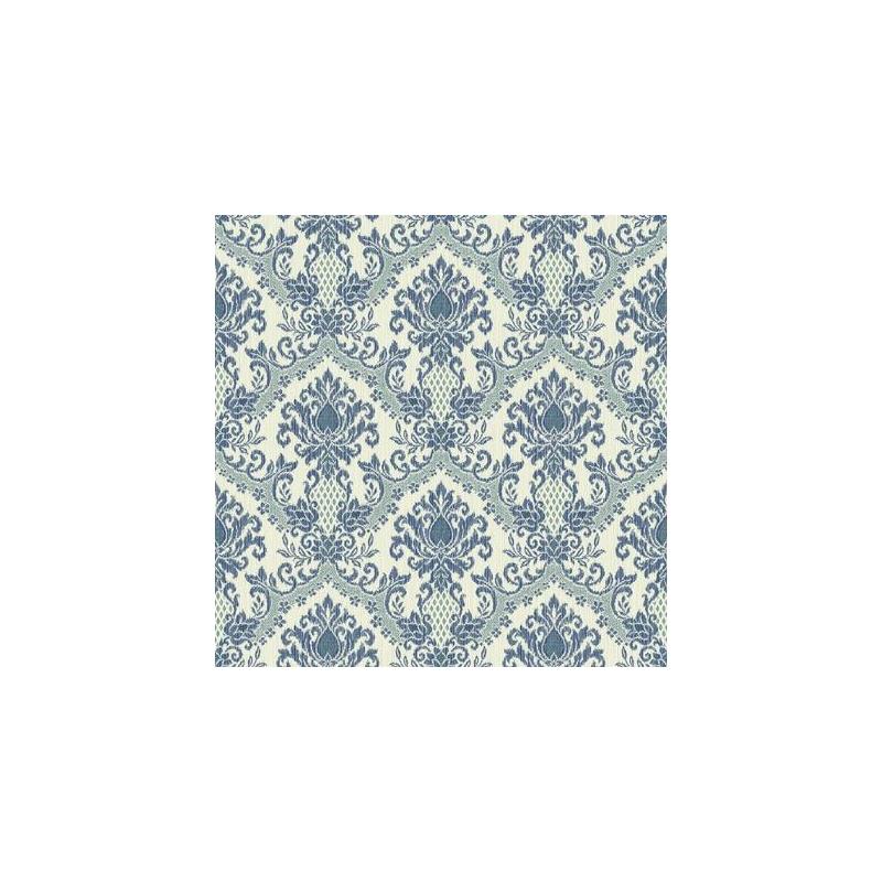 Wp2419 Damask Sure Strip Removable Wallpaper - Waverly Blue Wallpaper And Fabric - HD Wallpaper 