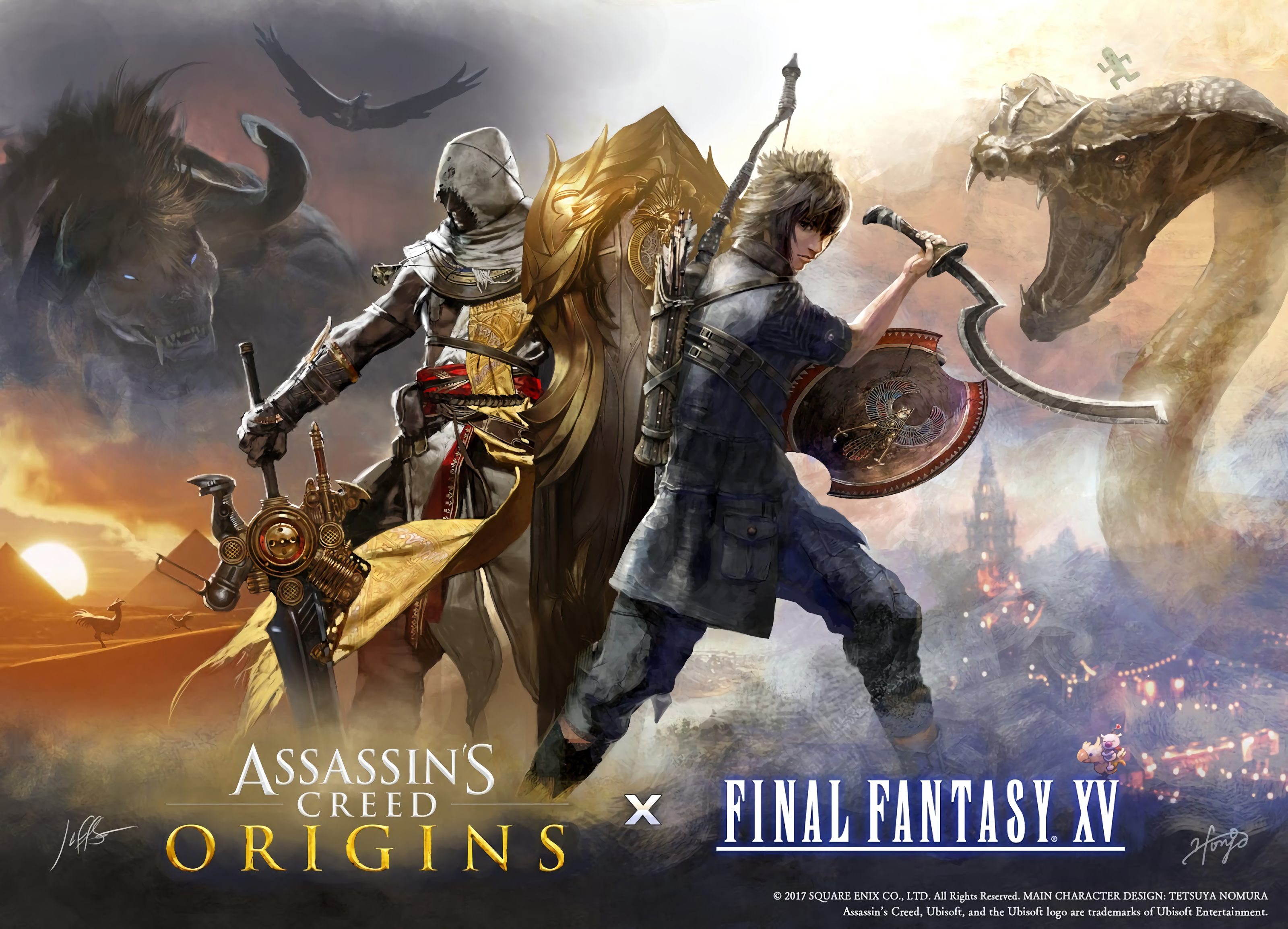 Assassins Creed Origins X Final Fantasy Xv - HD Wallpaper 