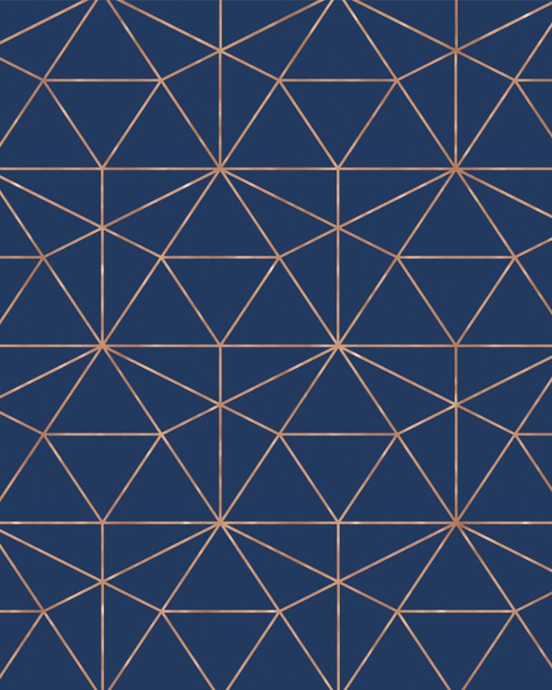 Copper And Navy Geometric - HD Wallpaper 