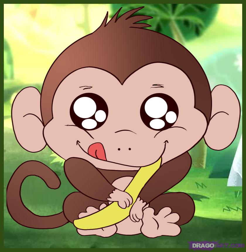 Cute Baby Girl Monkey Cartoon Images Pictures - Cute Baby Monkey Cartoon - HD Wallpaper 