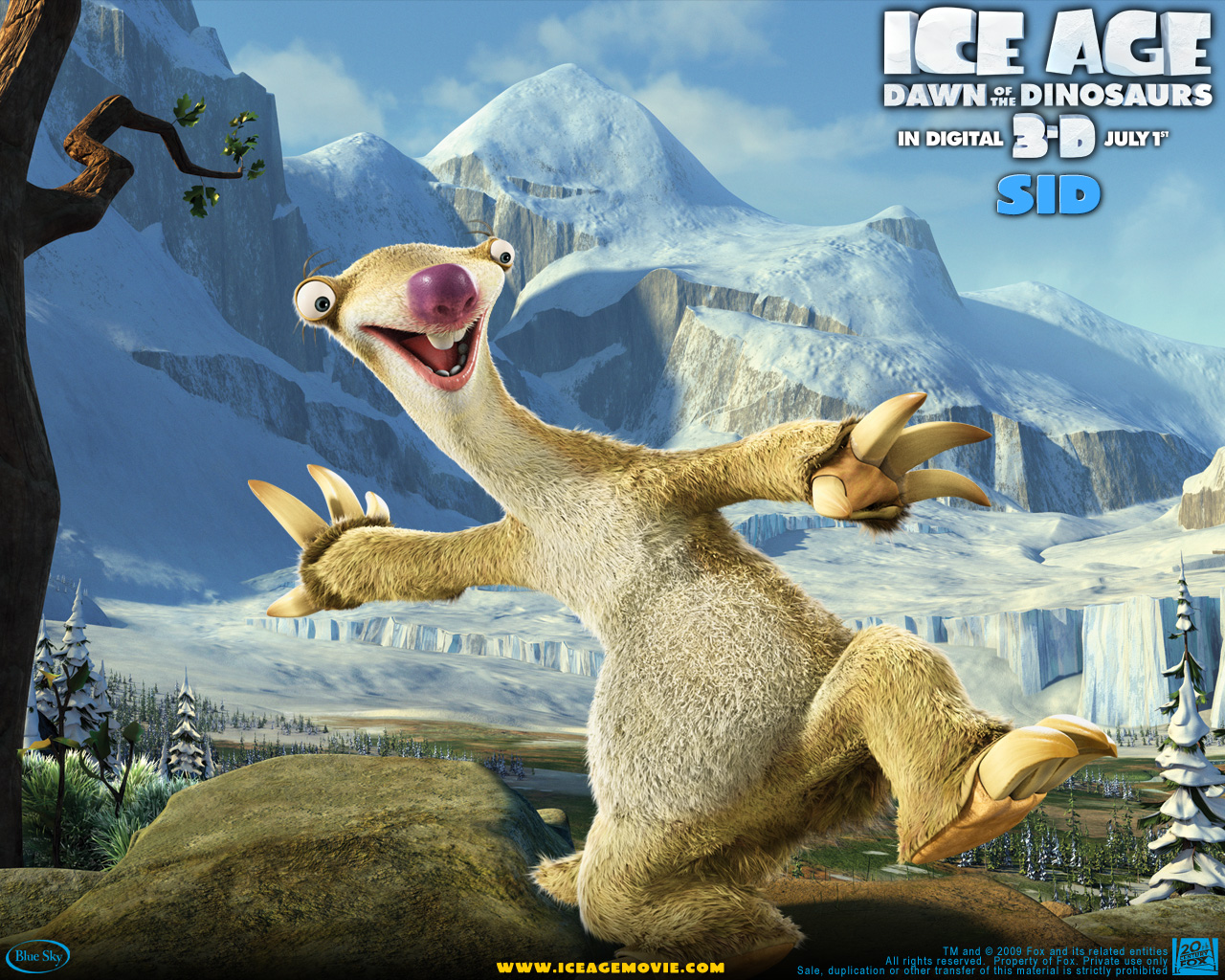 Sid The Sloth In The Ice Age - Ice Age 3 - HD Wallpaper 