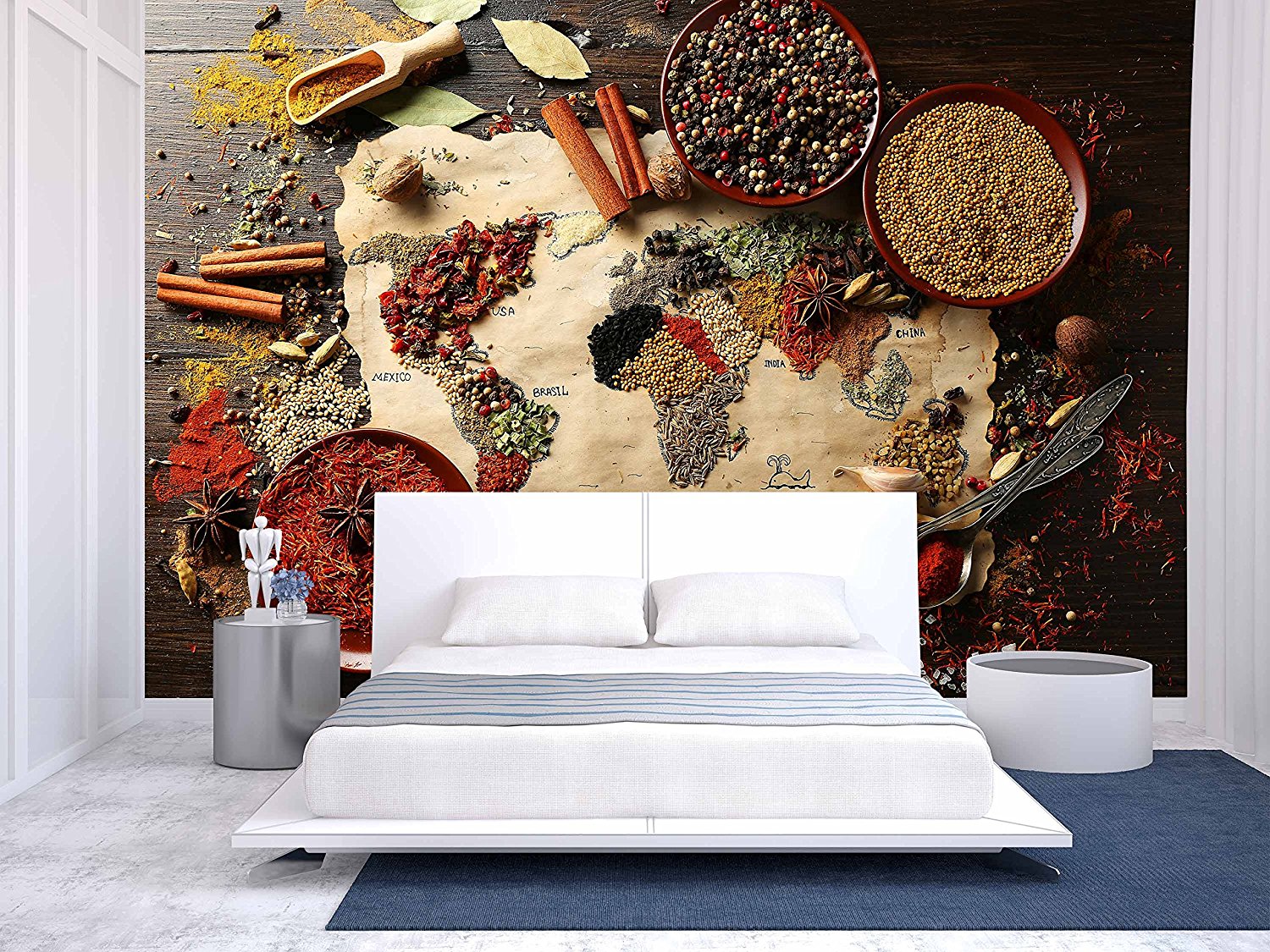 World Map Spices Wall Decor - HD Wallpaper 