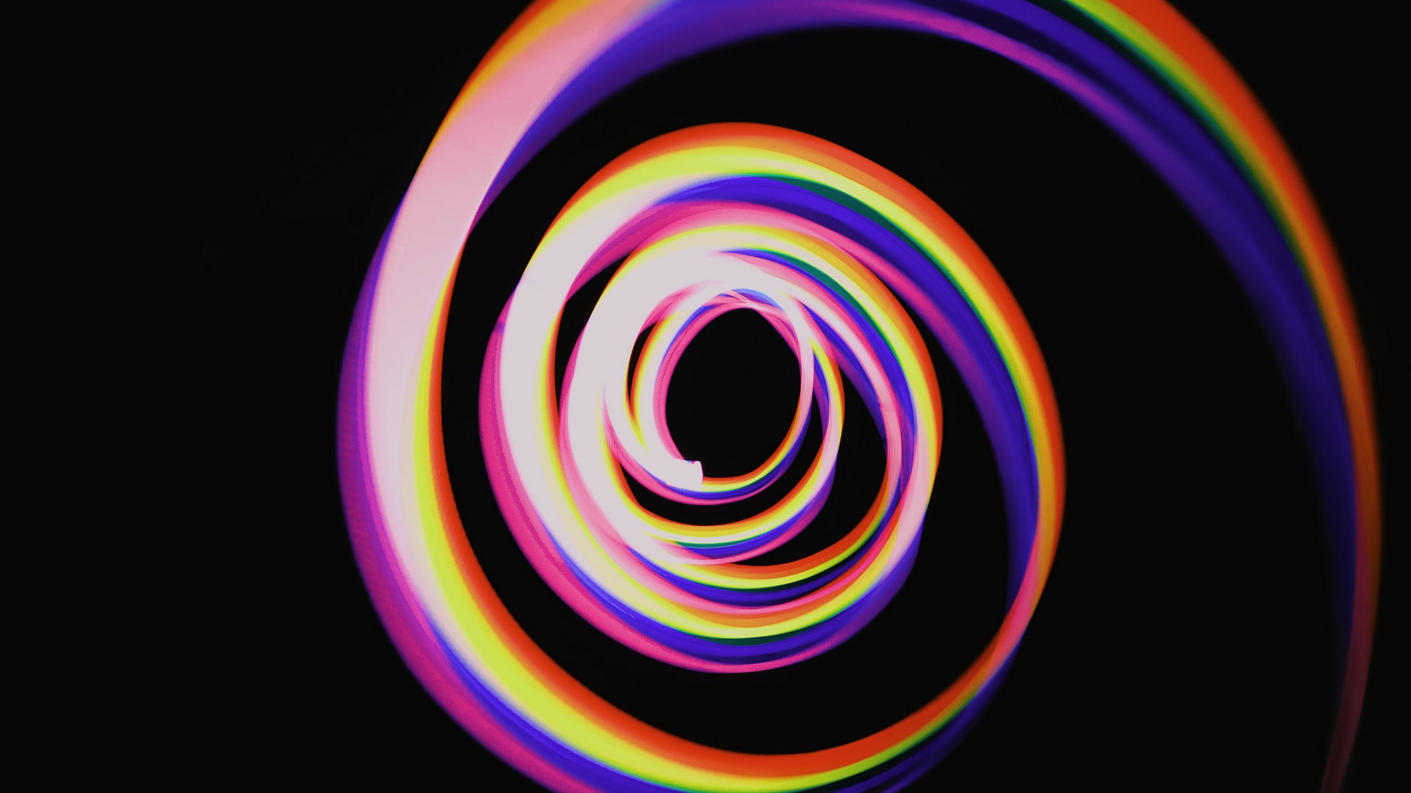 Wallpaper Spiral, Colorful, Rainbow, Light, Long Exposure, - Full Moon August 15 2019 - HD Wallpaper 