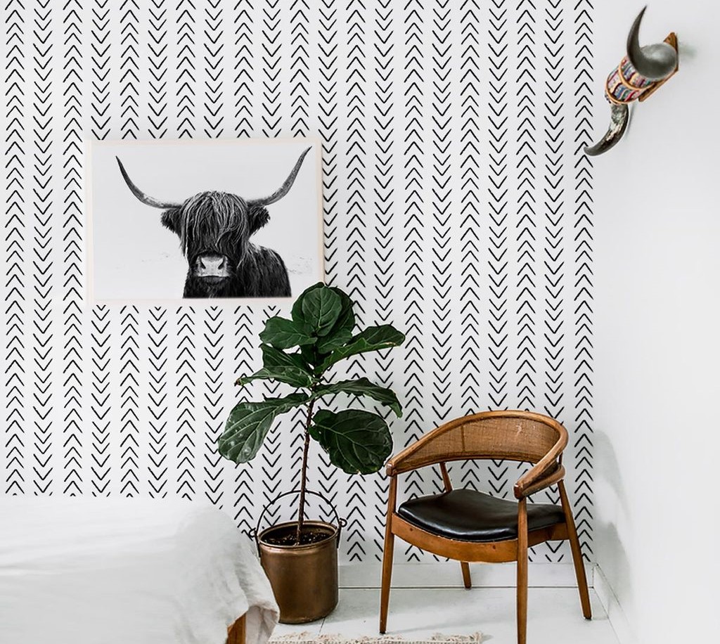 Interior Design Denver Removable Wallpaper - Scandinavian Arrow Wall Paper - HD Wallpaper 