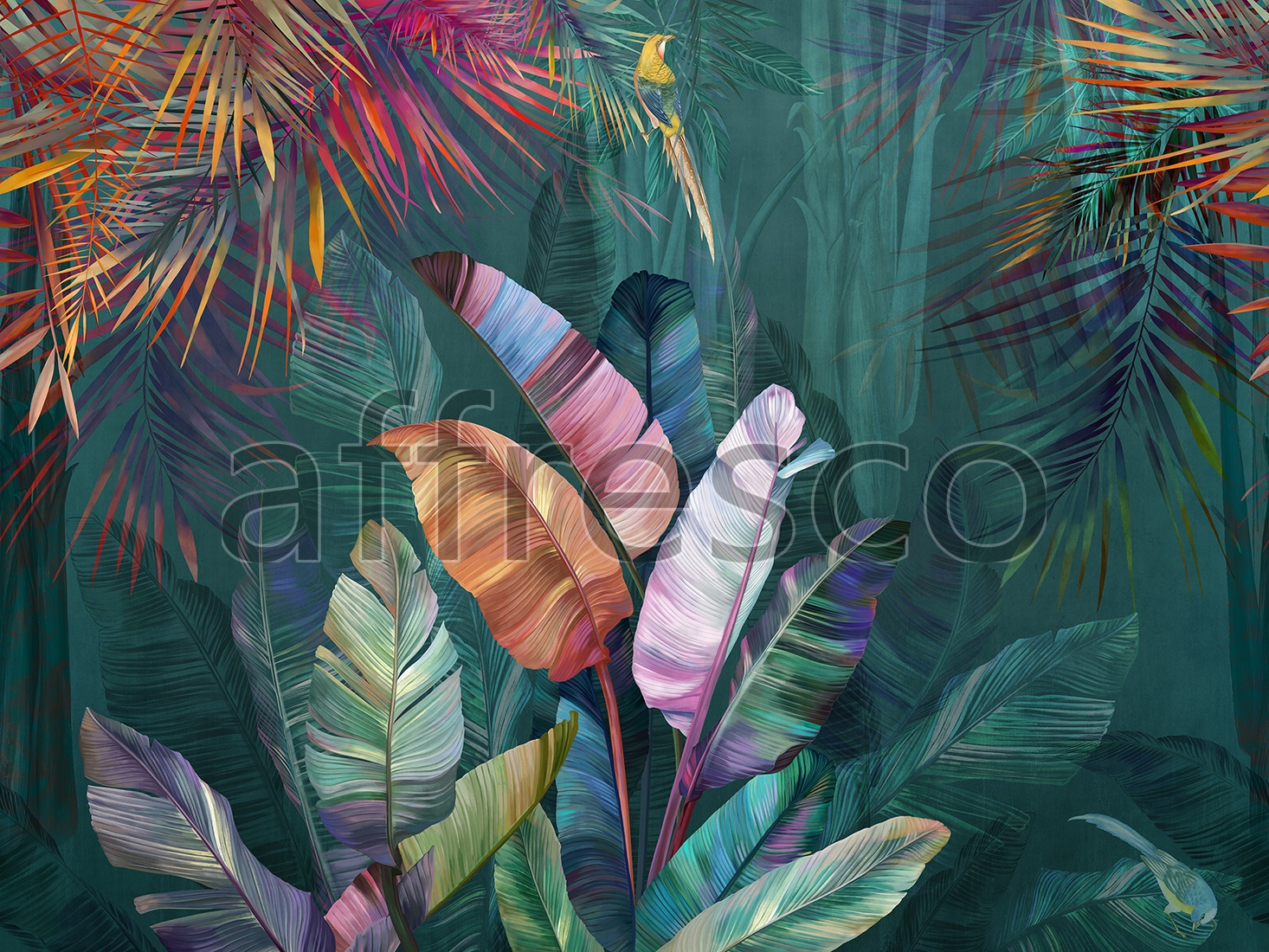 Handmade Wallpaper, Palm Trees - Affresco Ab305 Col3 - HD Wallpaper 