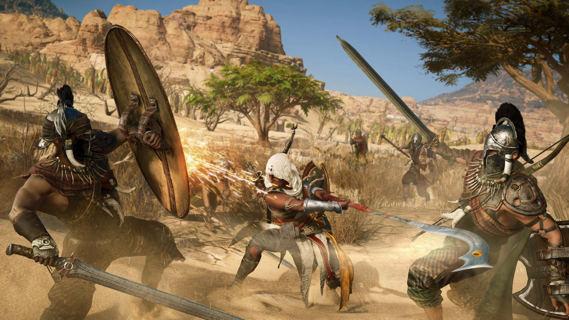 Assassins Creed Origins Combat - HD Wallpaper 