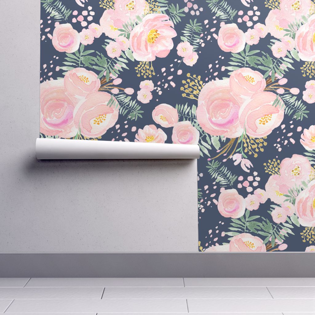 Pink And Navy Peel And Stick - HD Wallpaper 