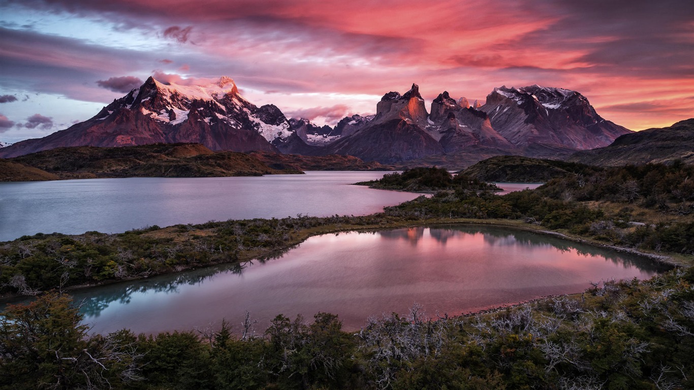 Mountain Snow Lake-windows 10 Hd Wallpaper2015 - Torres Del Paine National Park - HD Wallpaper 
