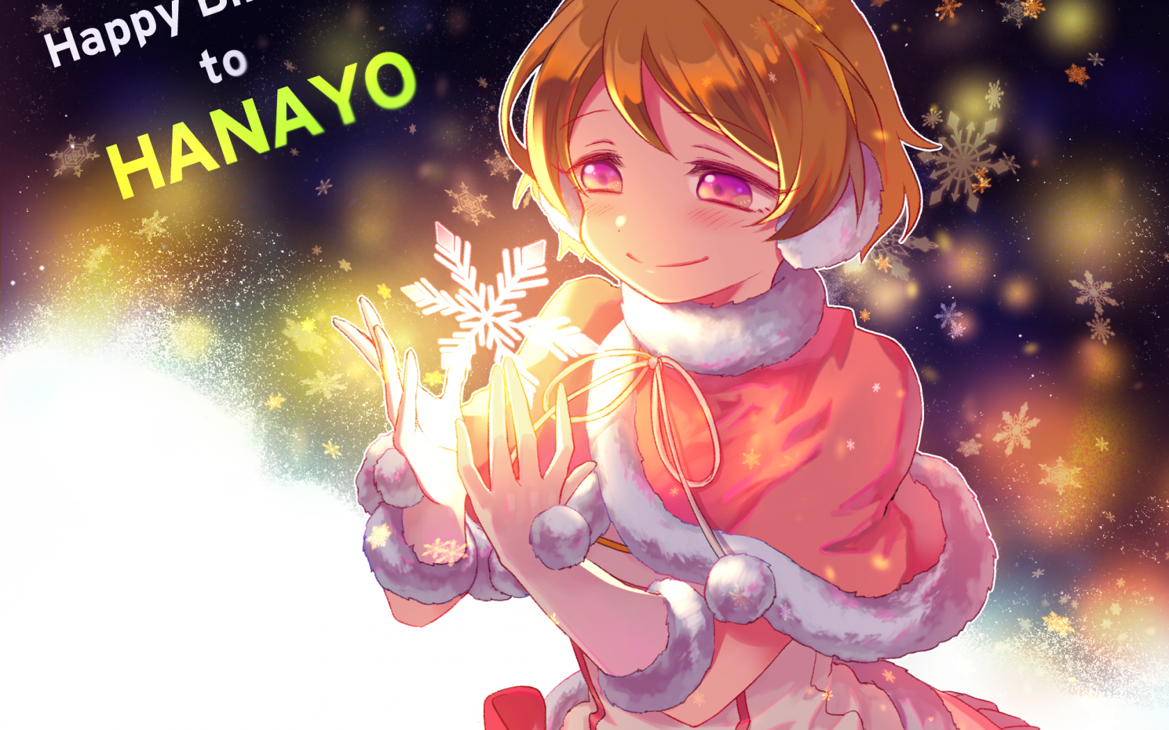 Koizumi Hanayo, Love Live, Blonde, Cape, Winter, Happy - Love Live Hanayo - HD Wallpaper 