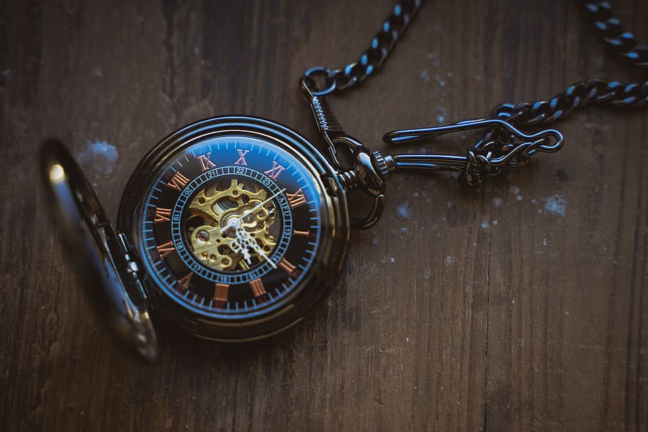 Pocket Watch, Clock, Time, Antique, Old, Time Of, Movement, - Hd Time Watch - HD Wallpaper 